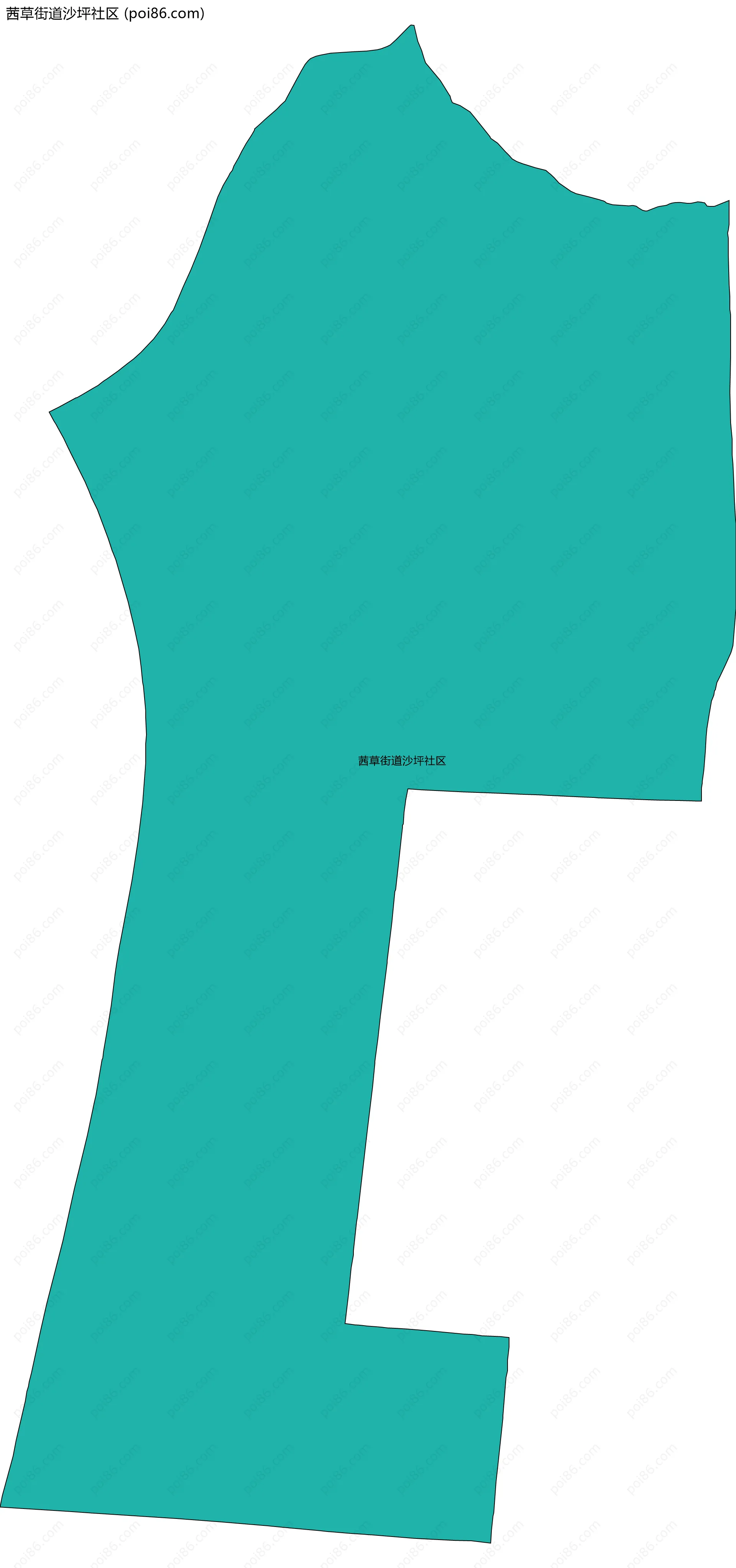 茜草街道沙坪社区边界地图