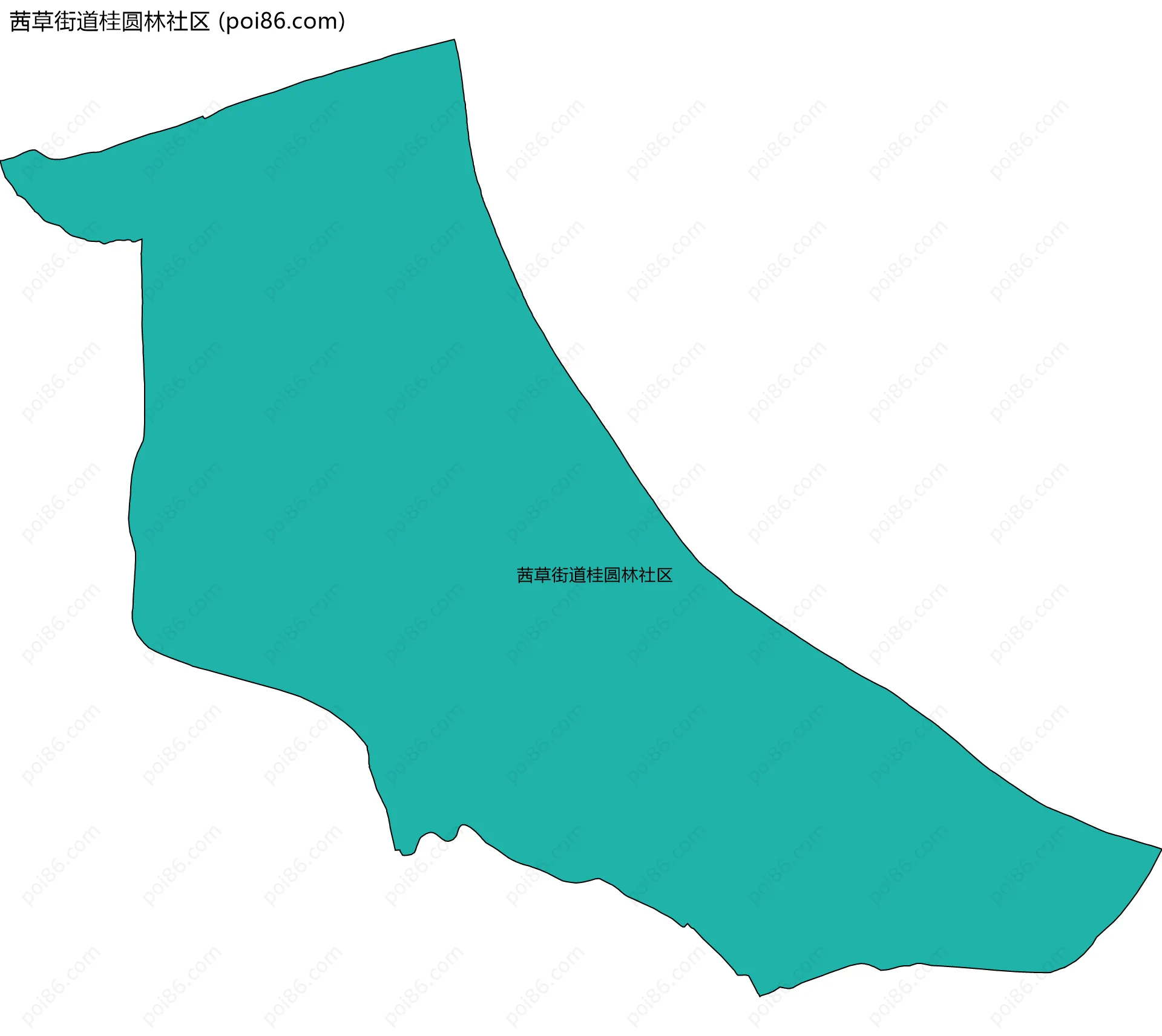 茜草街道桂圆林社区边界地图