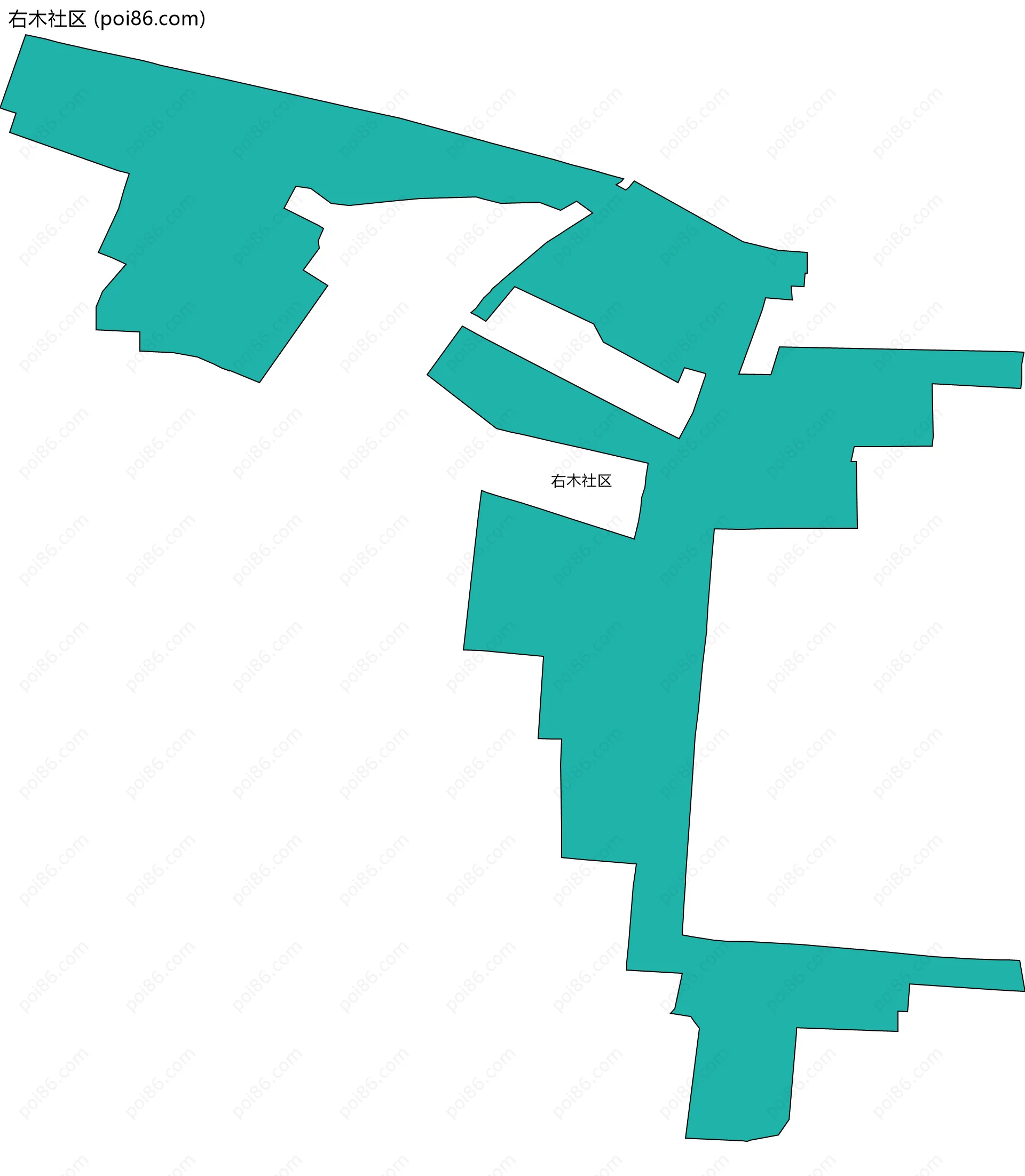 右木社区边界地图