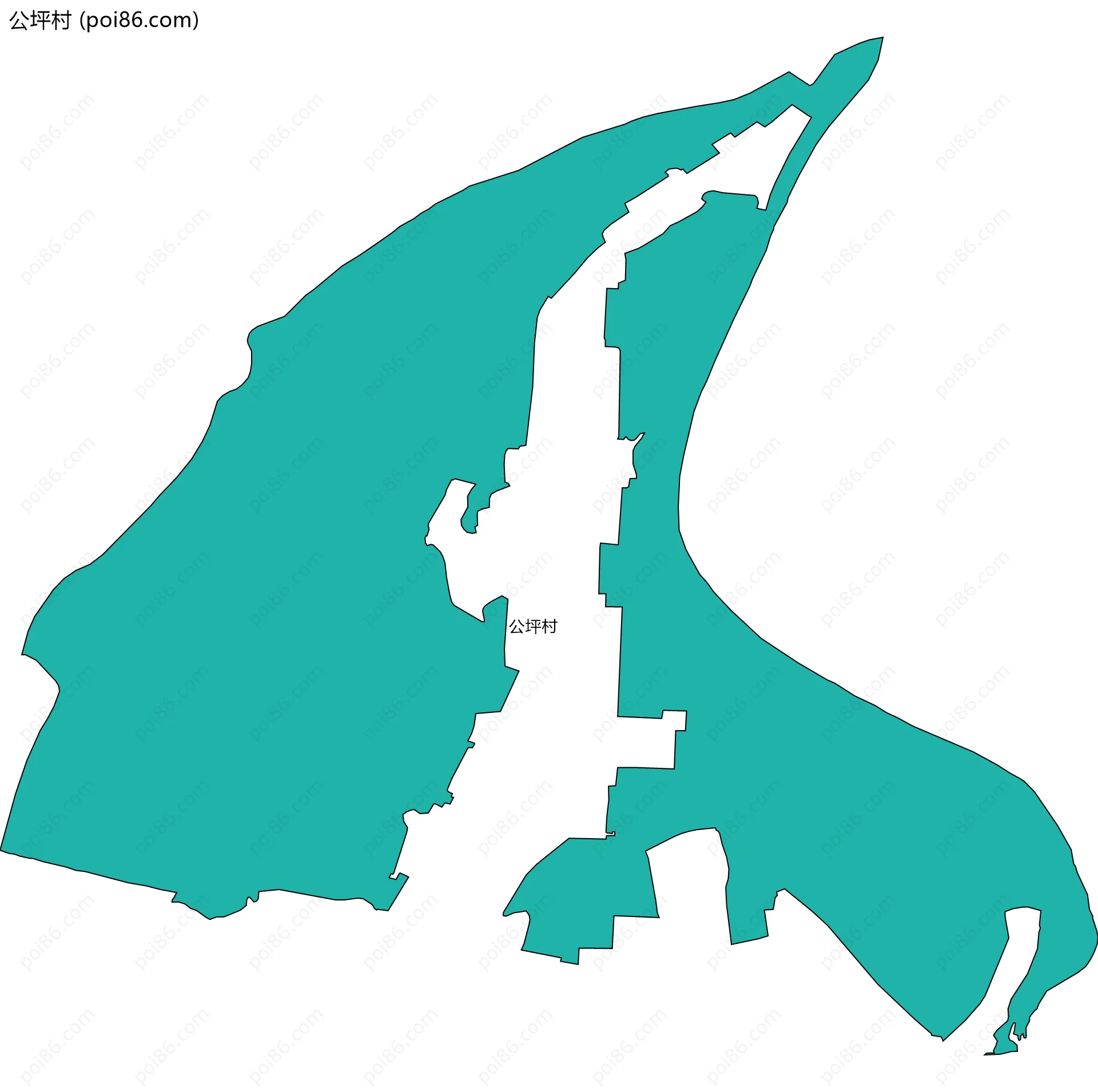 公坪村边界地图