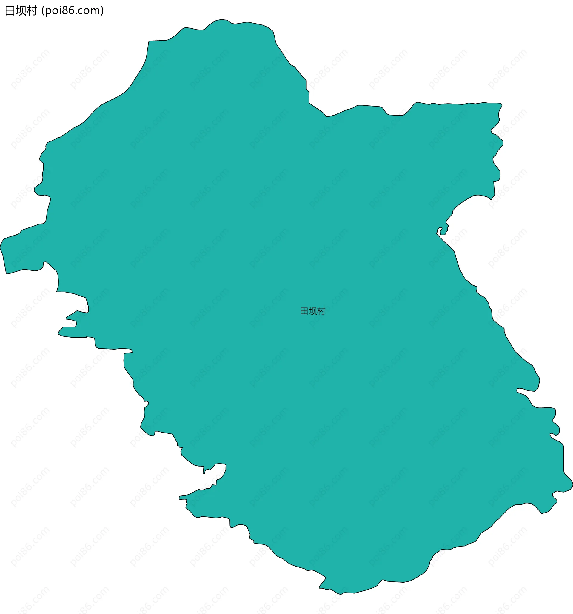 田坝村边界地图