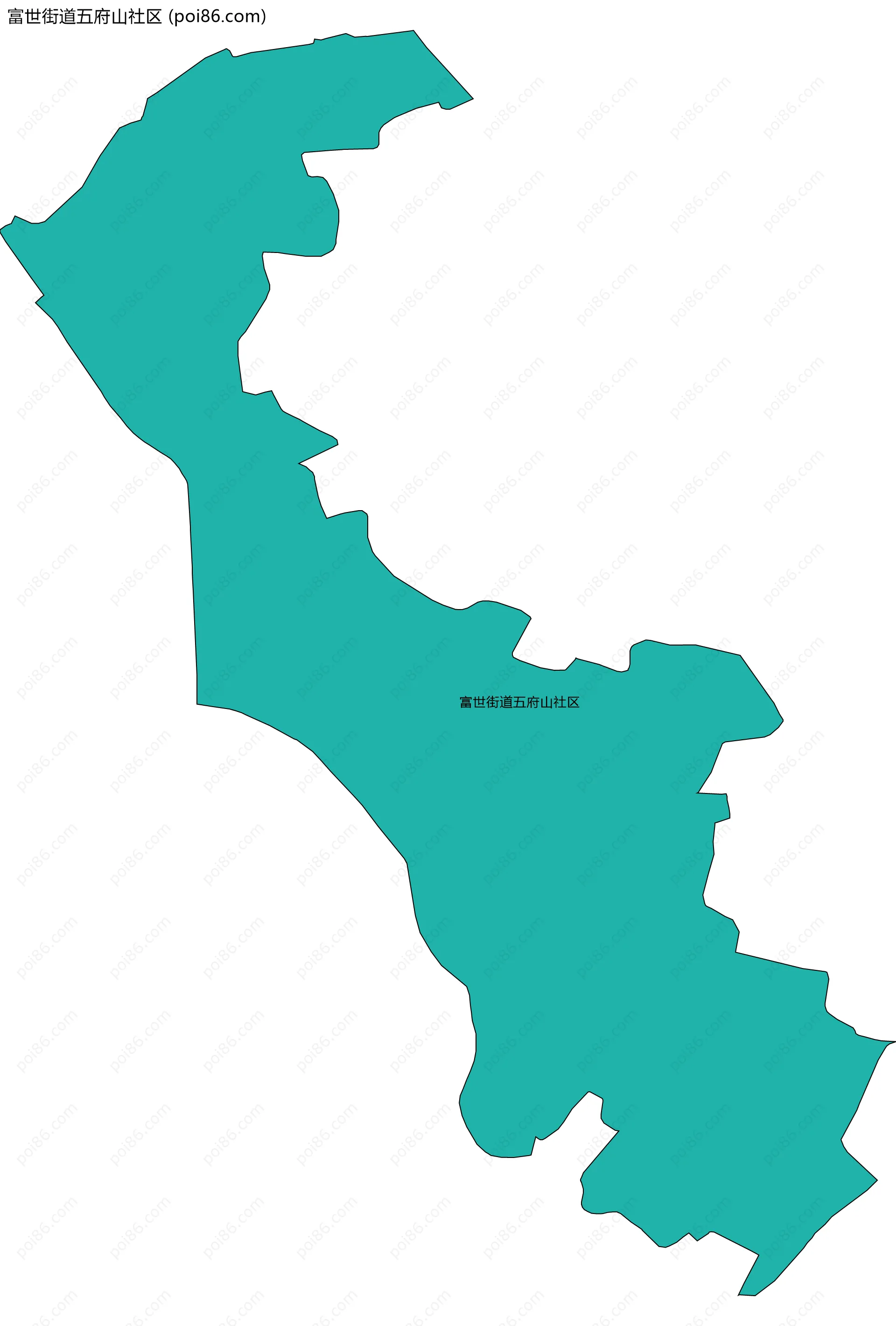 富世街道五府山社区边界地图