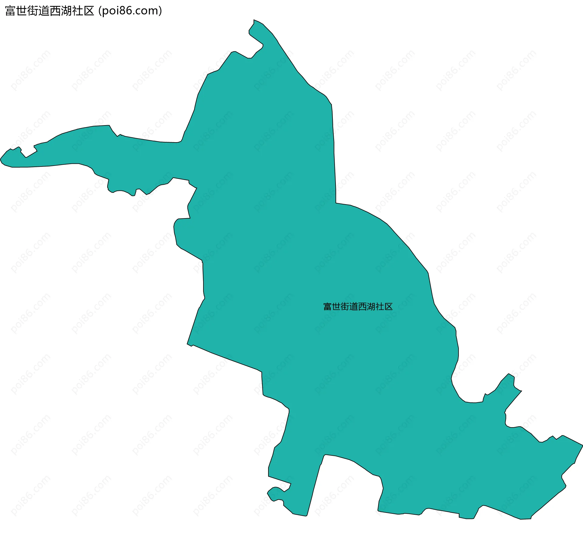 富世街道西湖社区边界地图