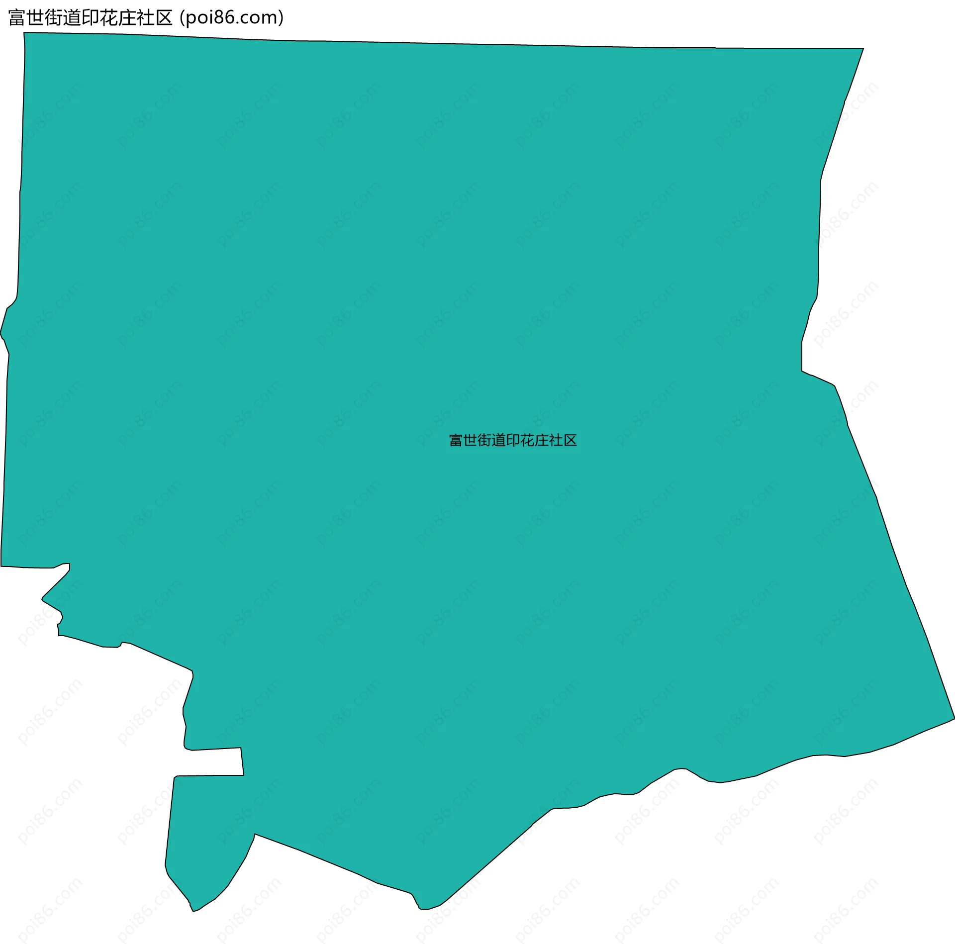 富世街道印花庄社区边界地图