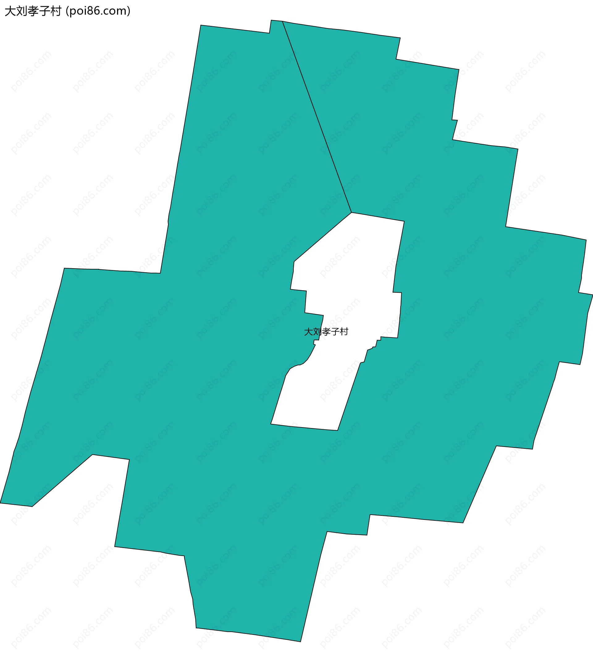 大刘孝子村边界地图