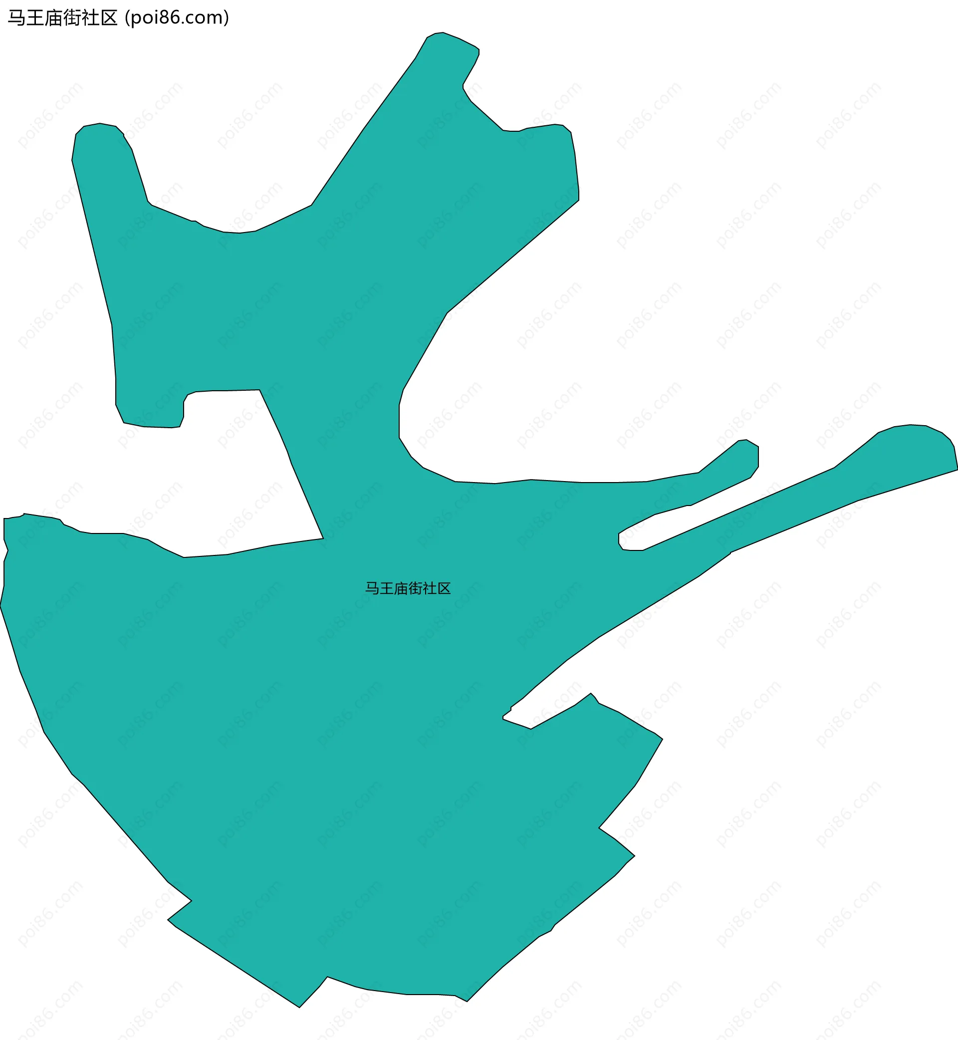 马王庙街社区边界地图