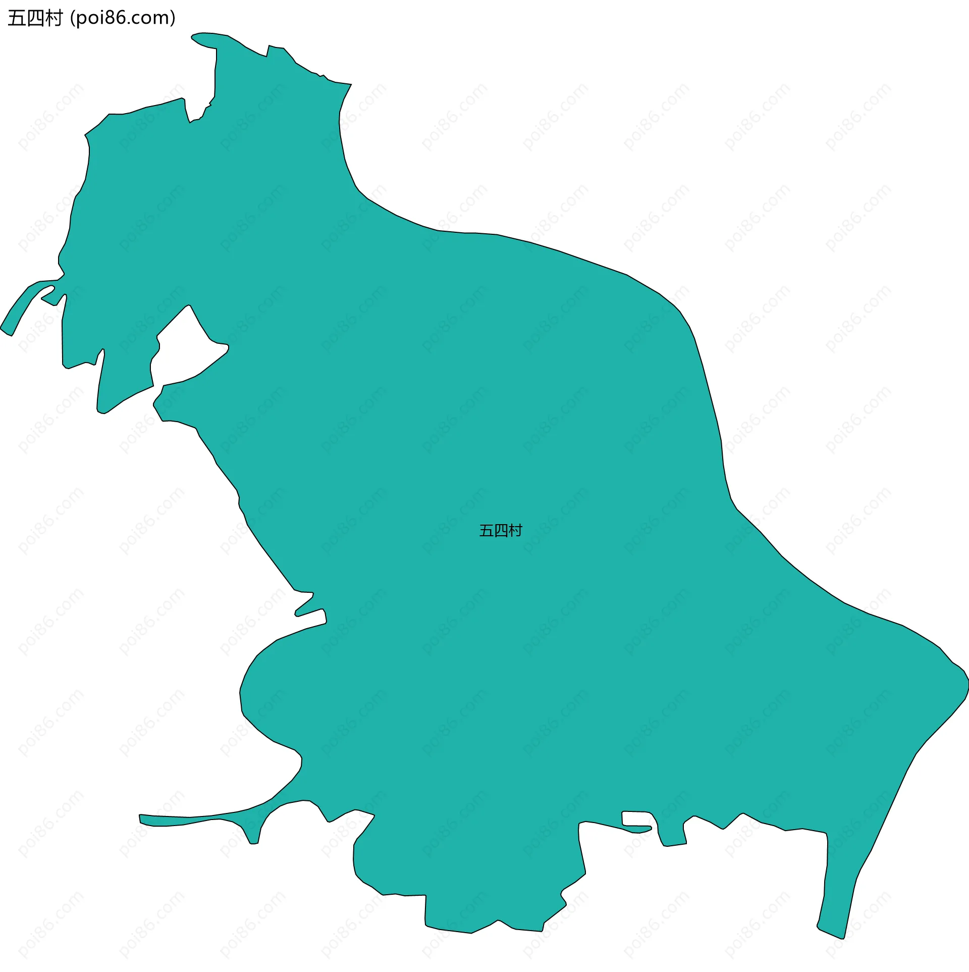 五四村边界地图