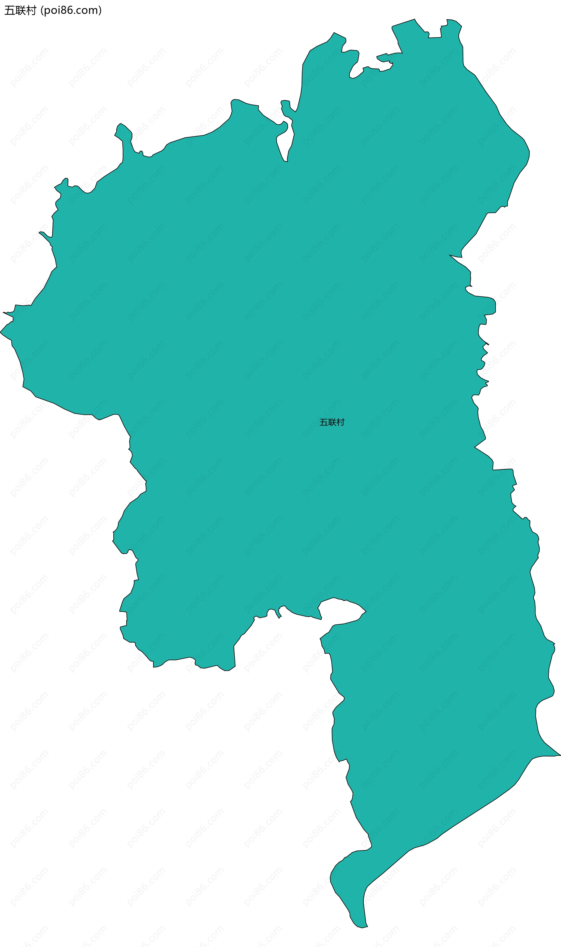 五联村边界地图