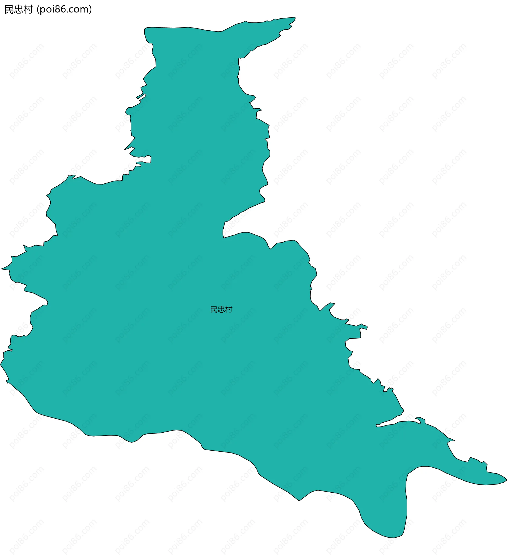 民忠村边界地图