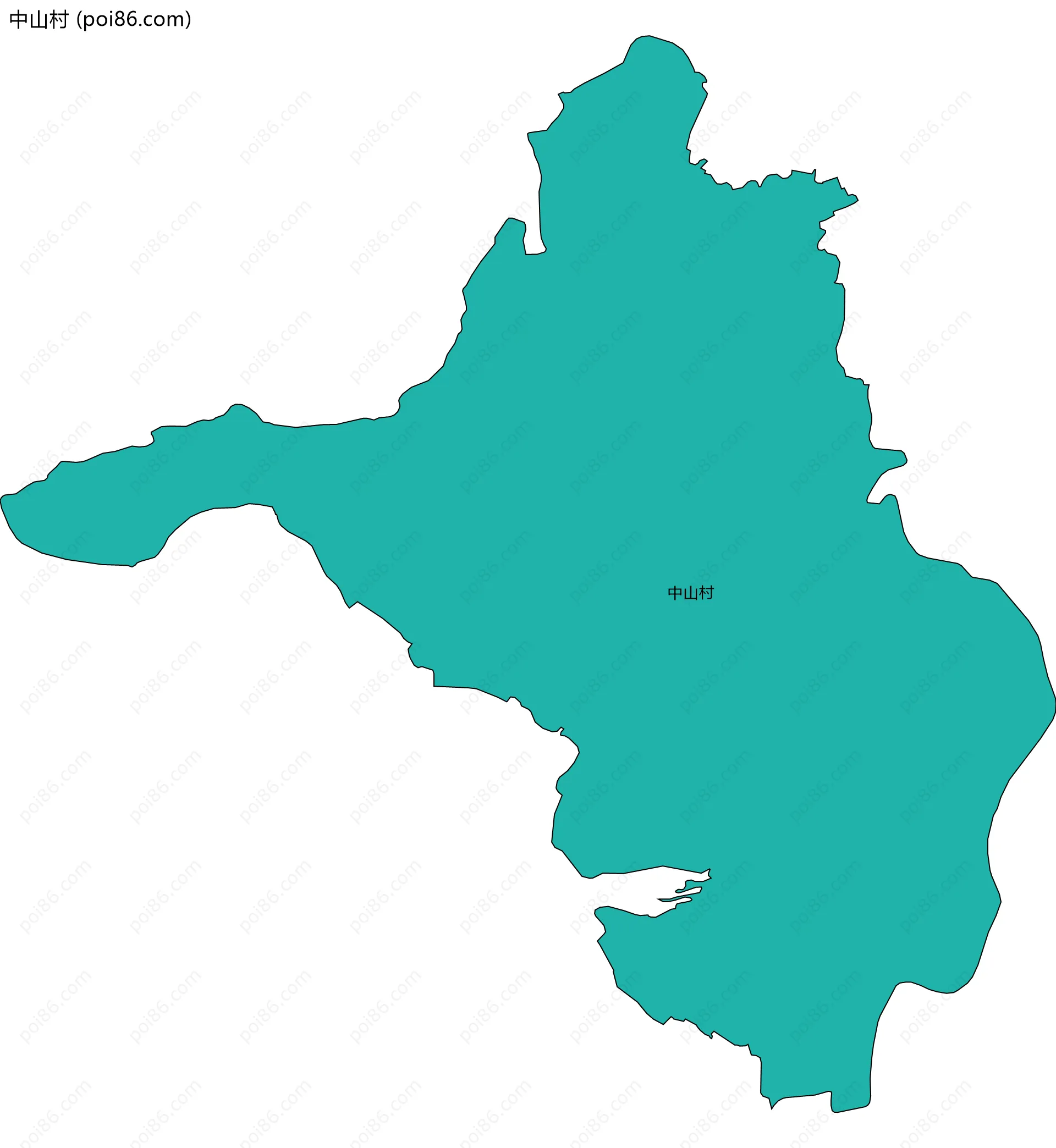 中山村边界地图