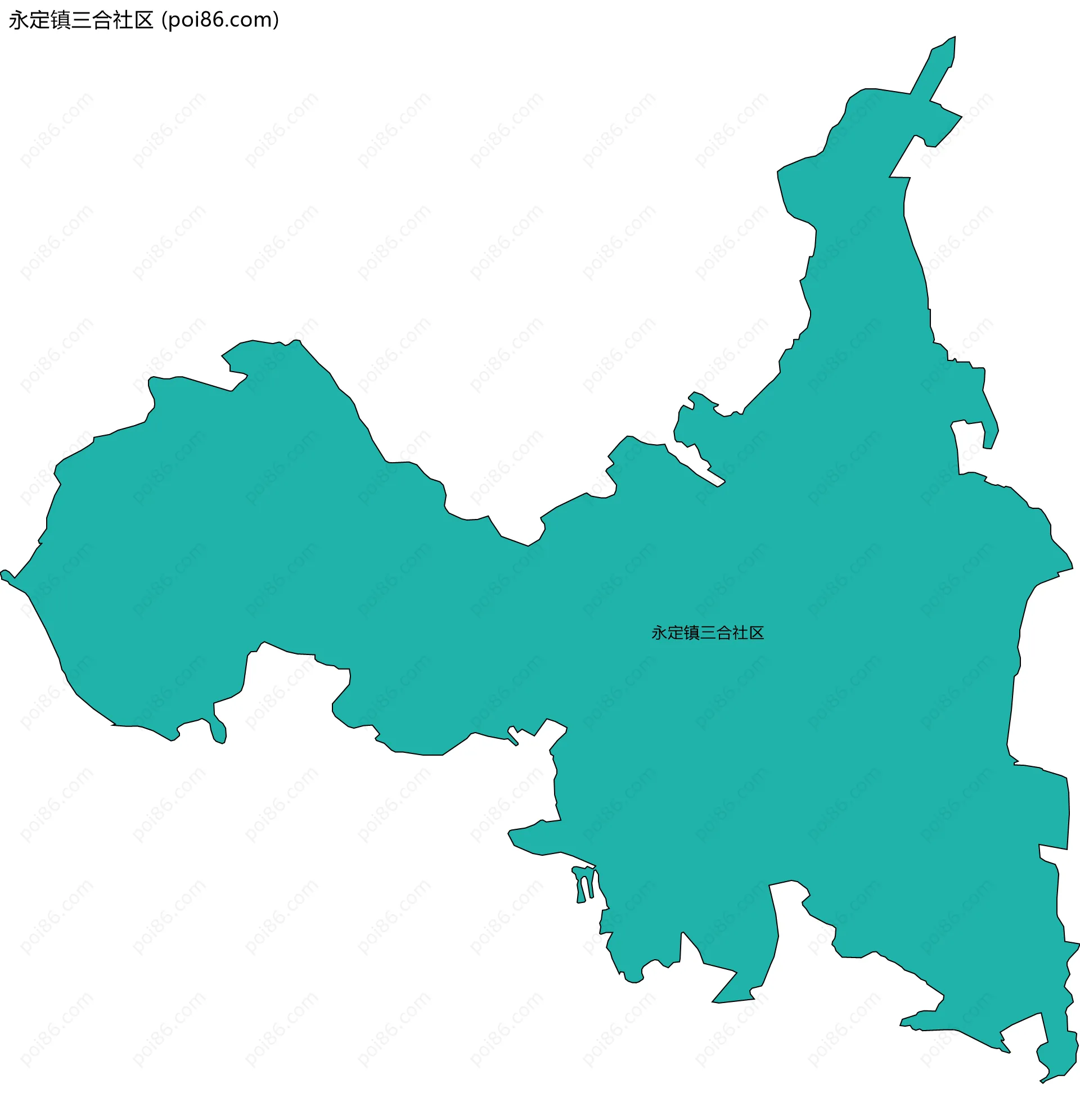 永定镇三合社区边界地图