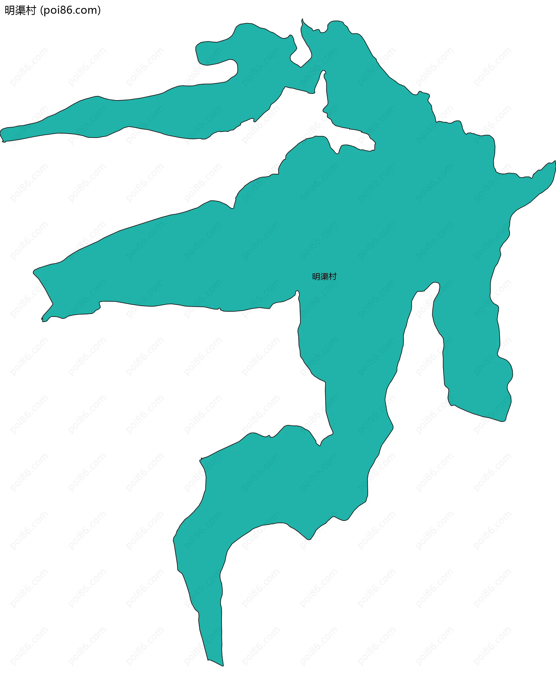 明渠村边界地图