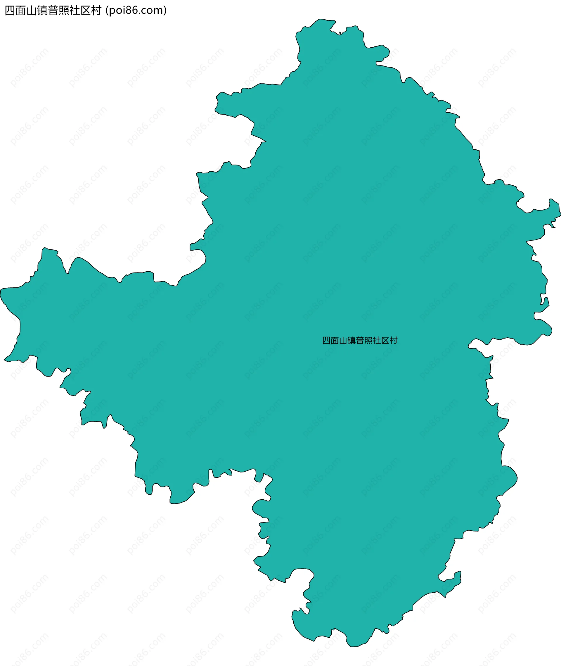 四面山镇普照社区村边界地图