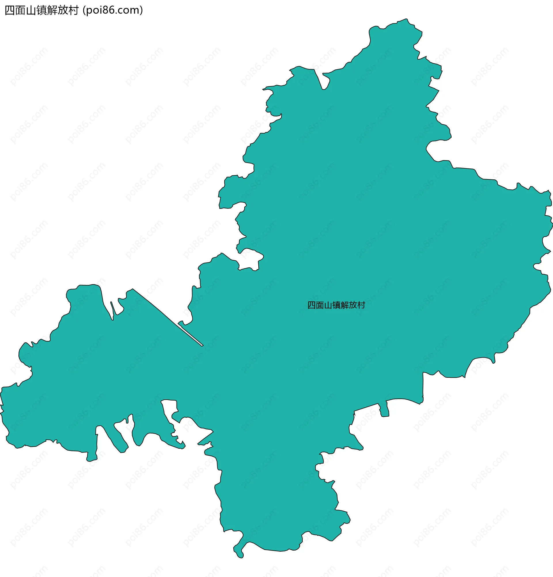 四面山镇解放村边界地图