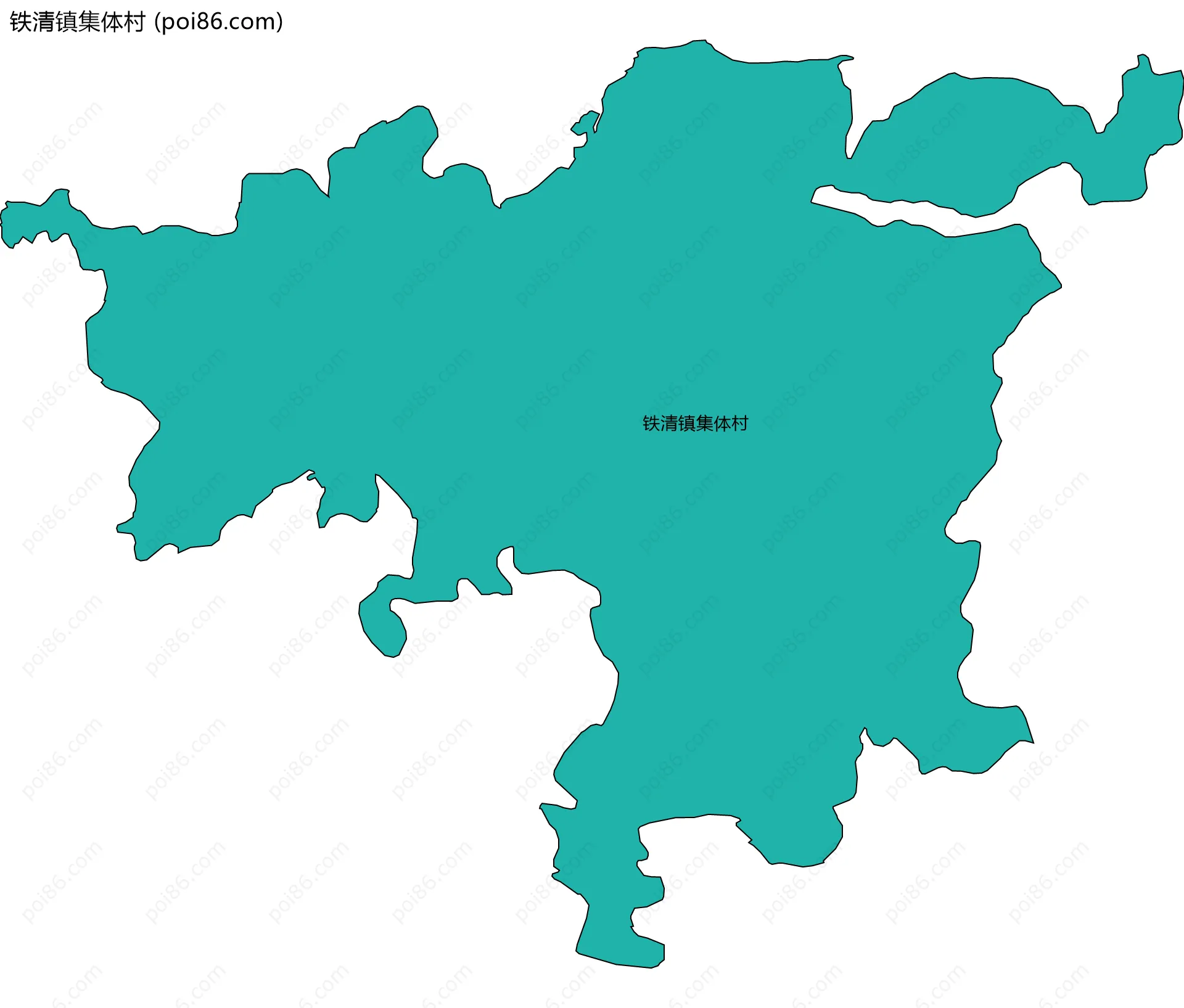 铁清镇集体村边界地图