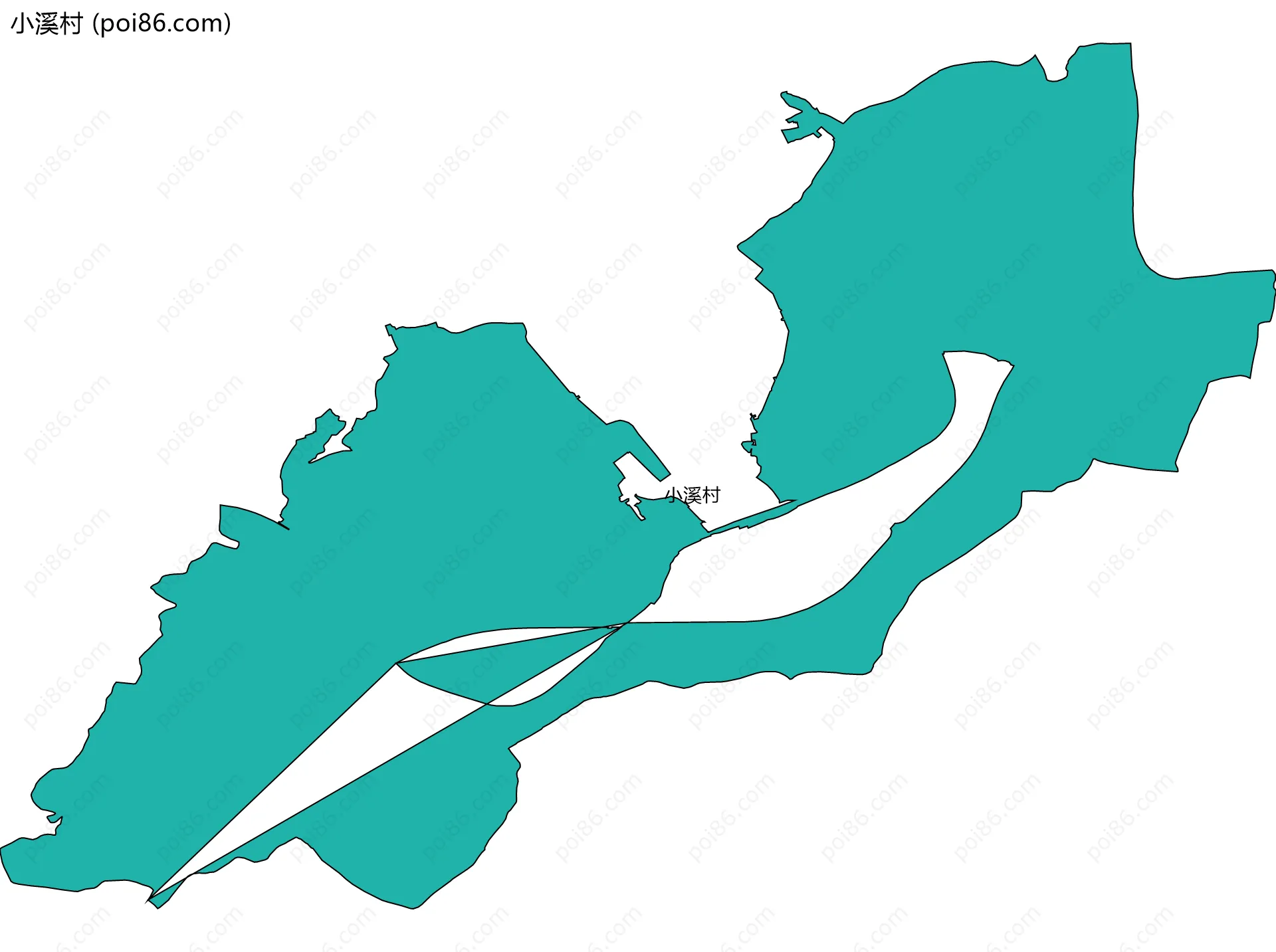 小溪村边界地图