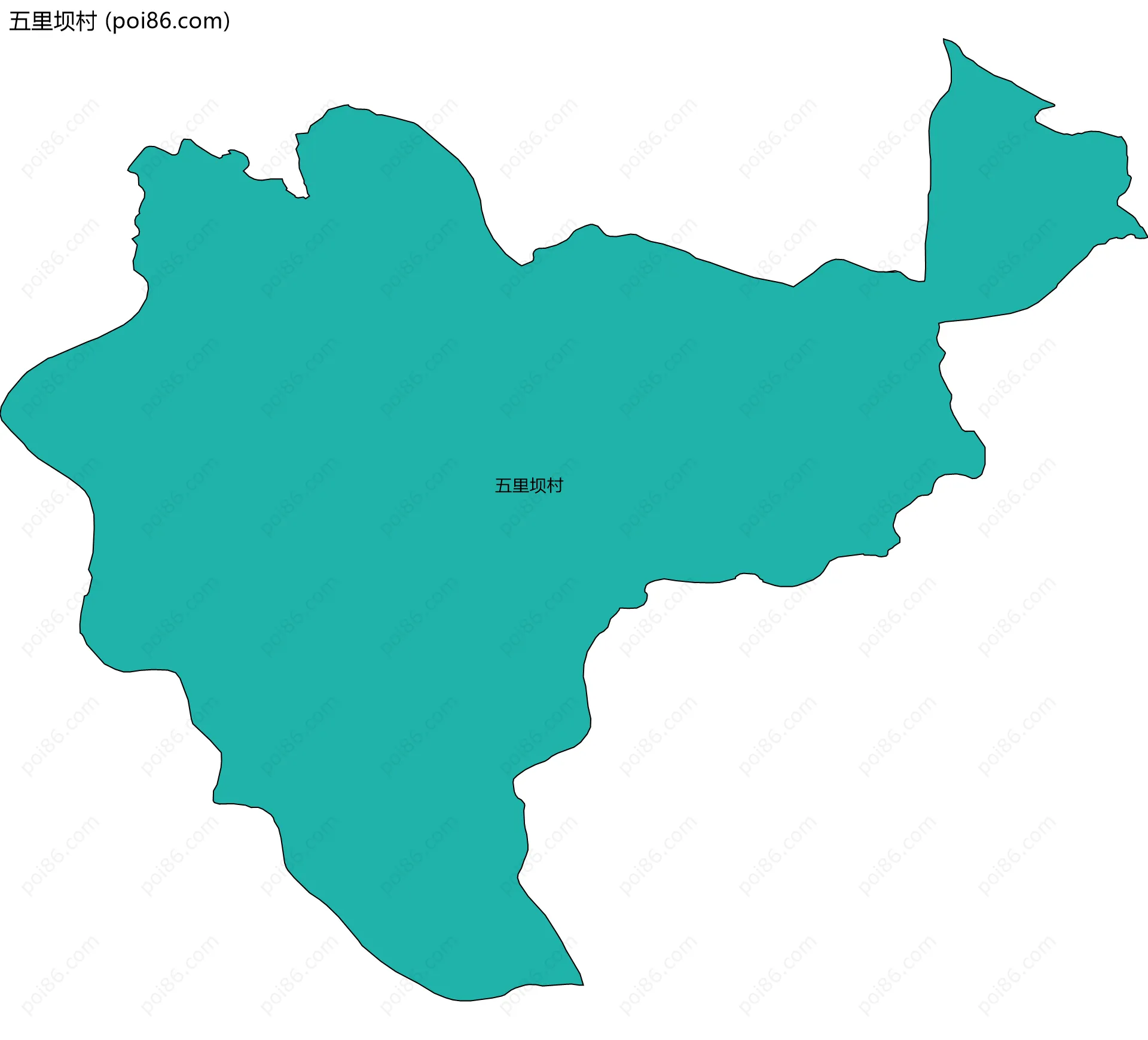 五里坝村边界地图