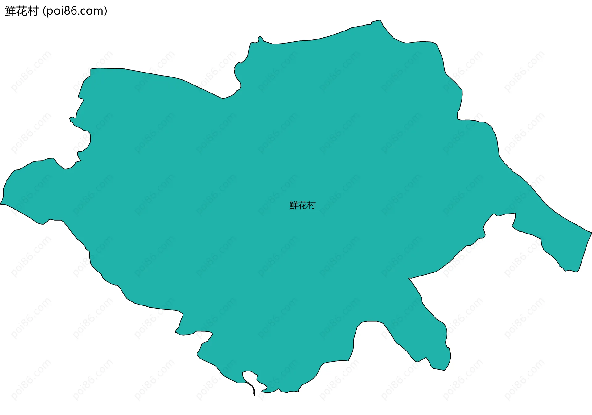 鲜花村边界地图