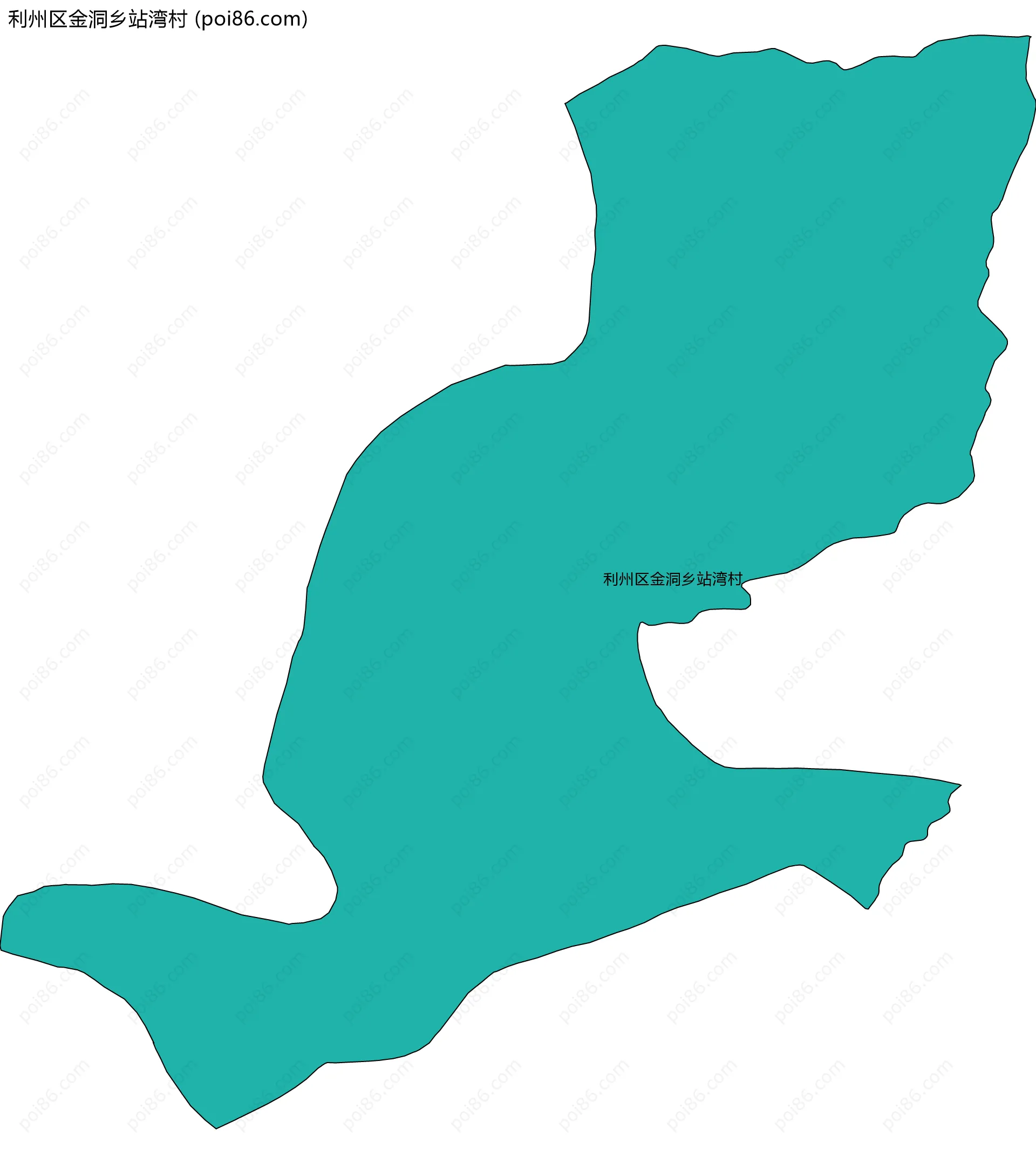 利州区金洞乡站湾村边界地图