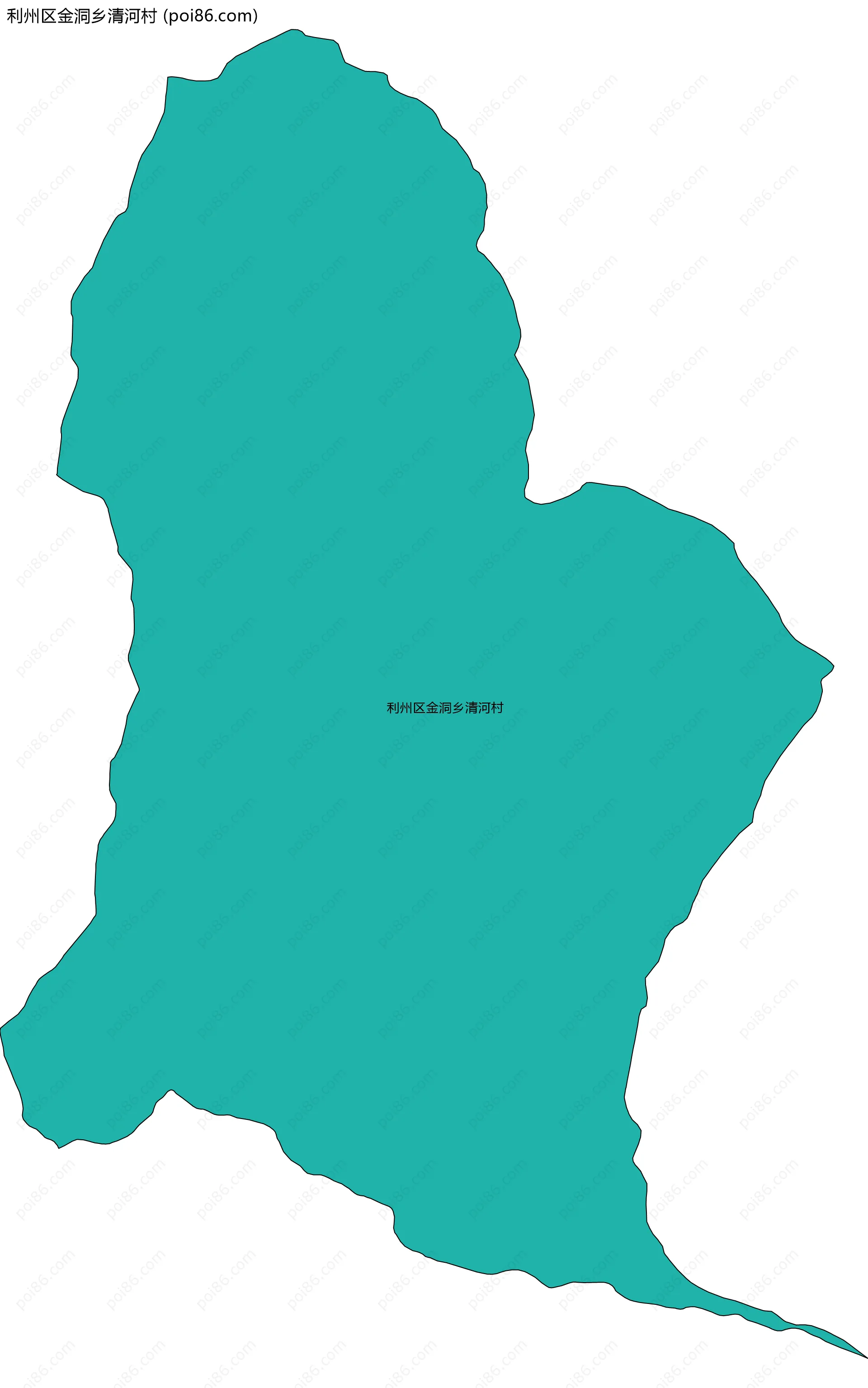 利州区金洞乡清河村边界地图