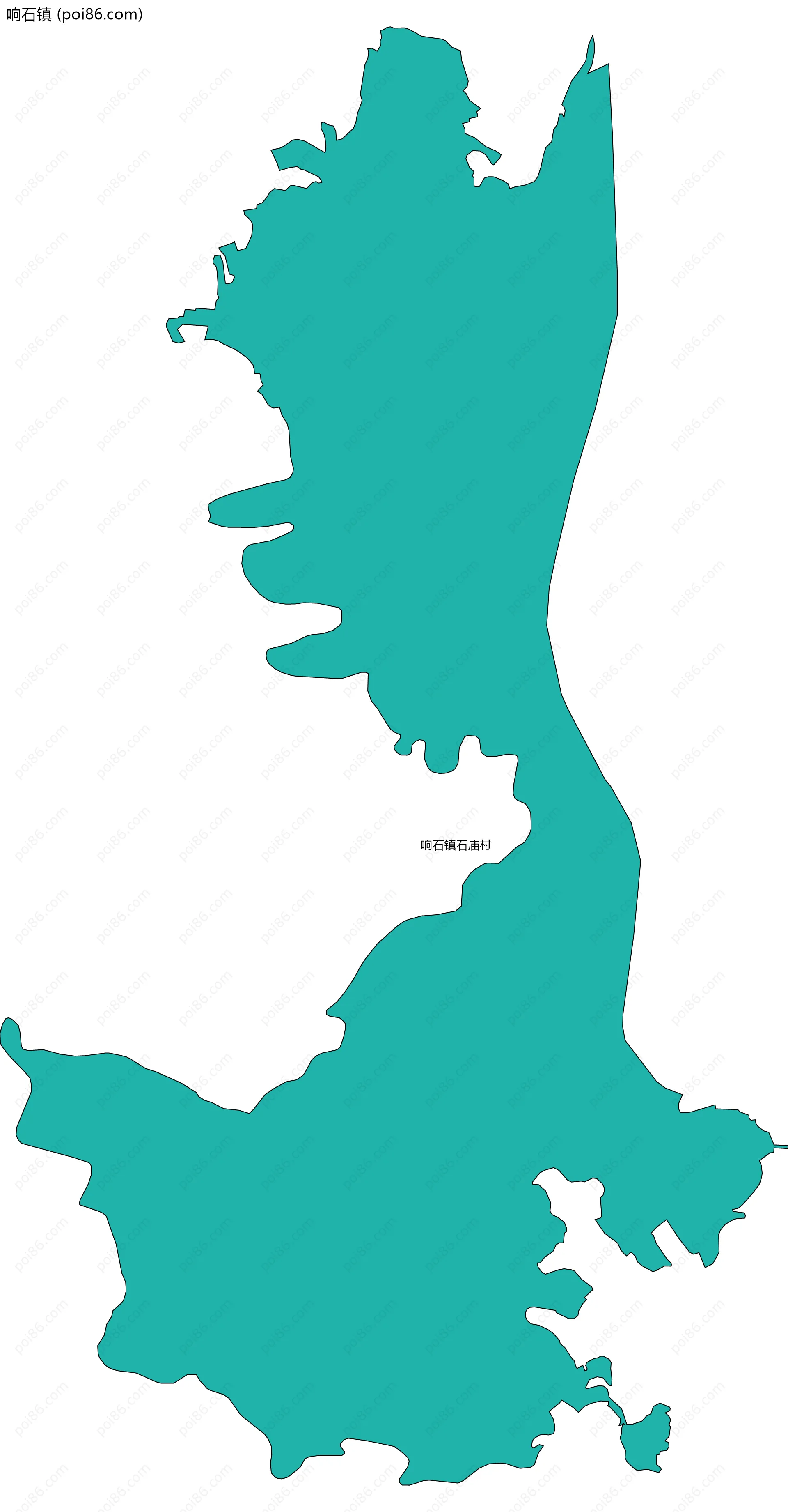 响石镇边界地图(五级行政区划)