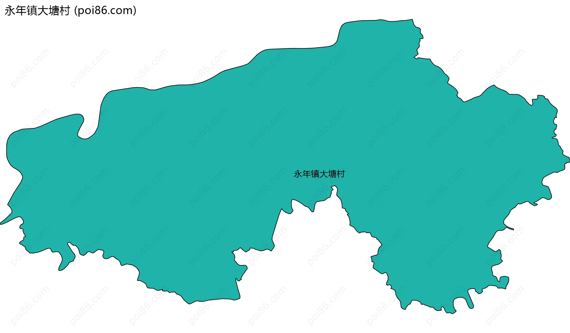 永年镇大塘村边界地图
