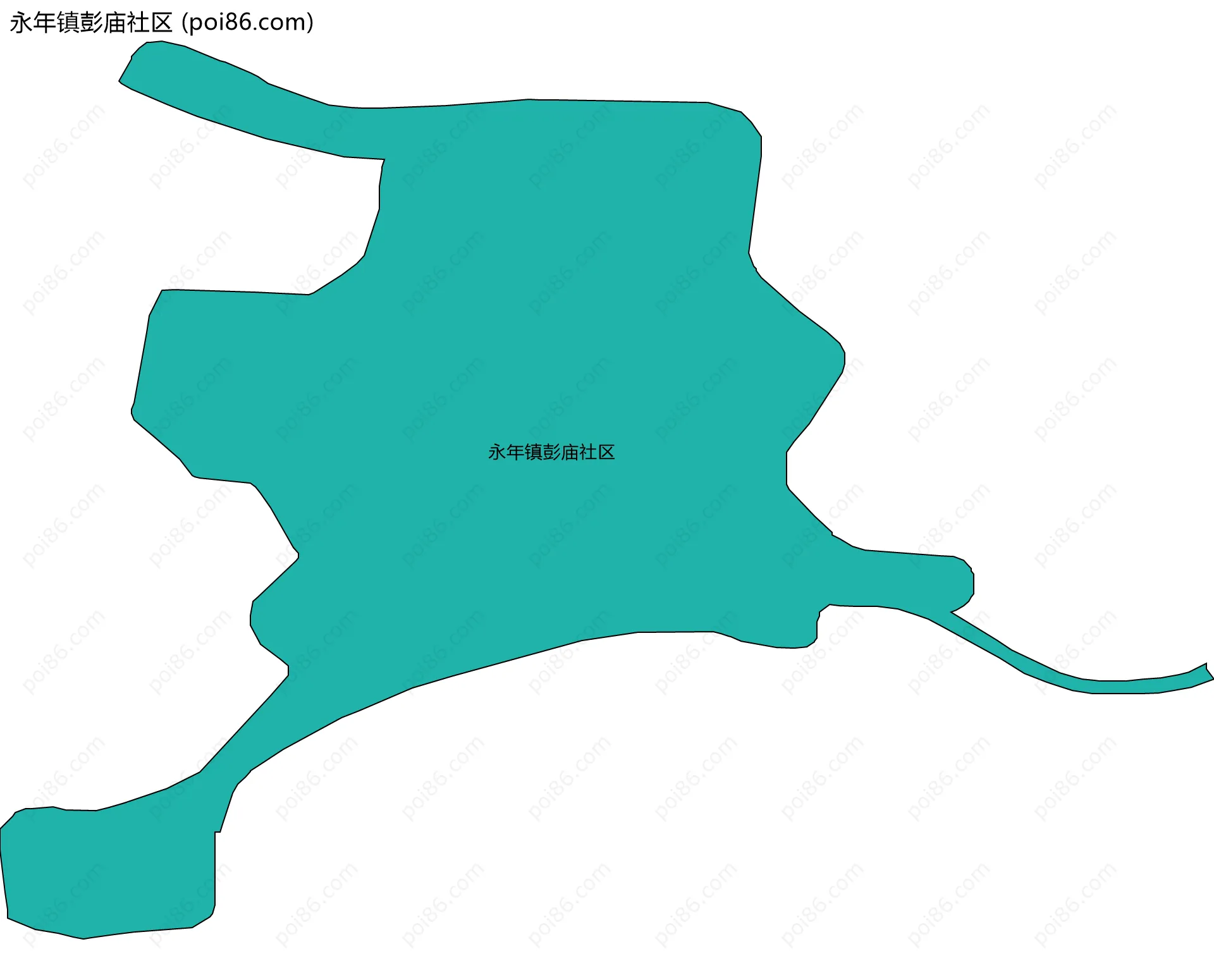 永年镇彭庙社区边界地图