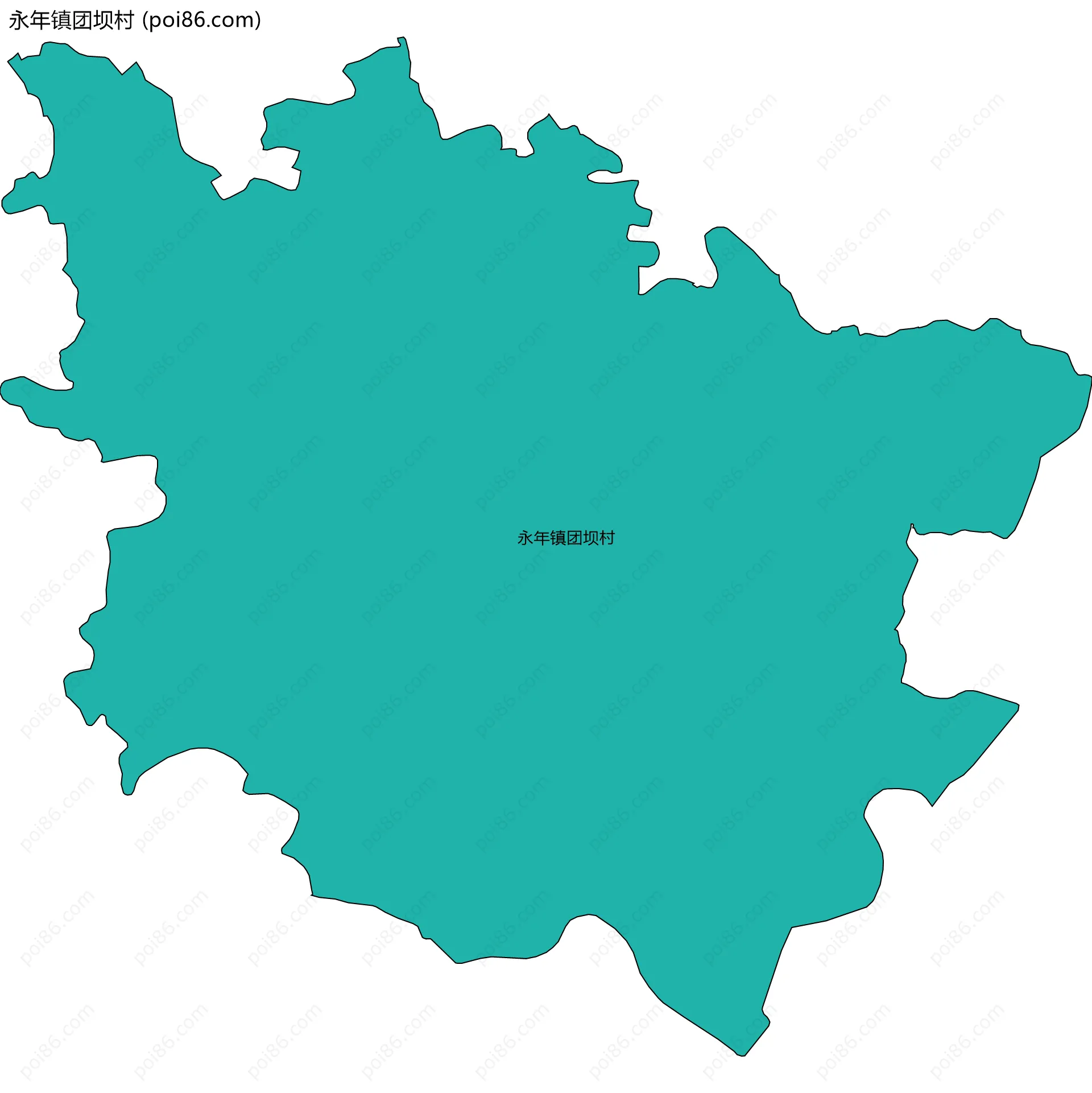 永年镇团坝村边界地图