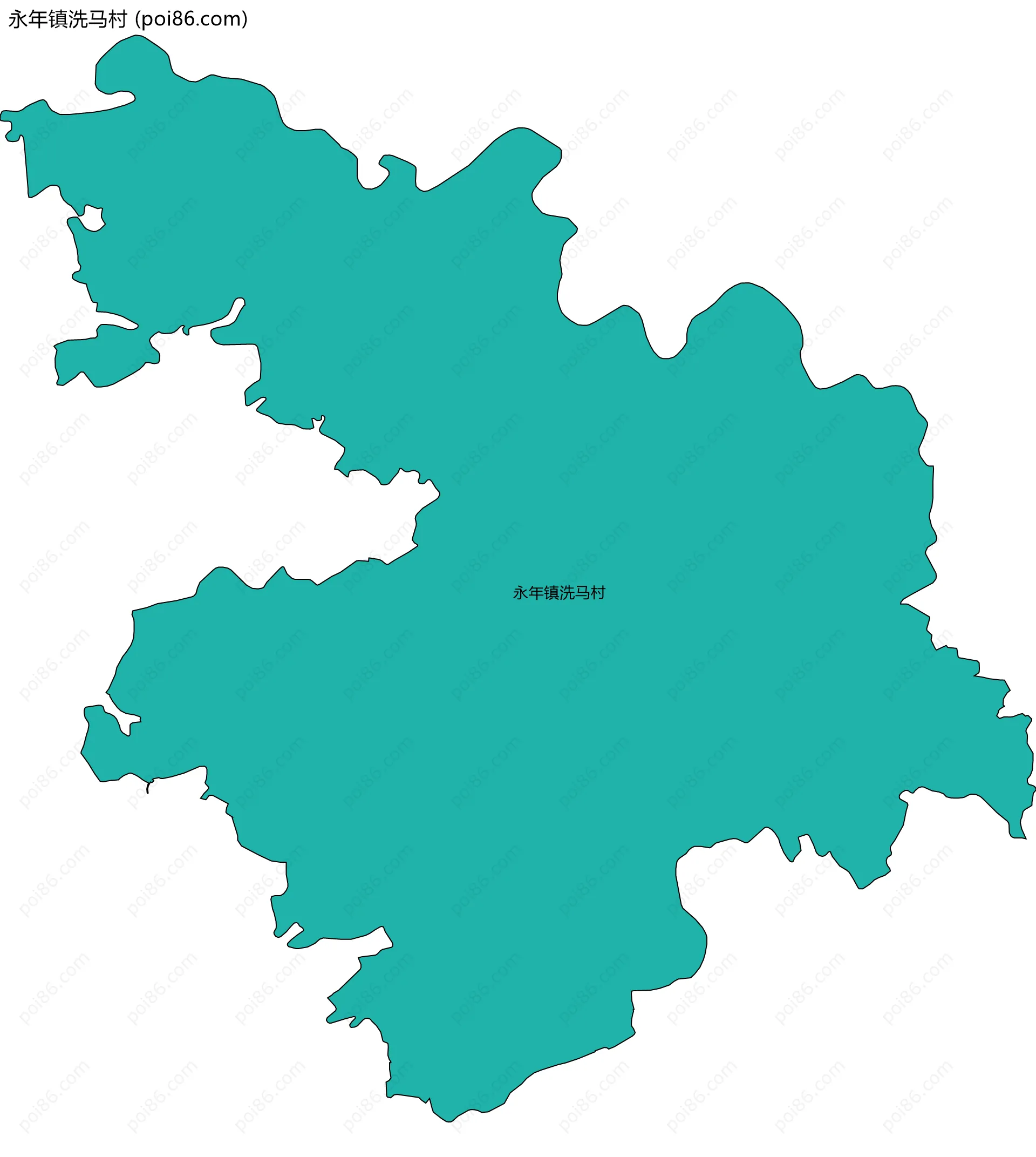 永年镇洗马村边界地图