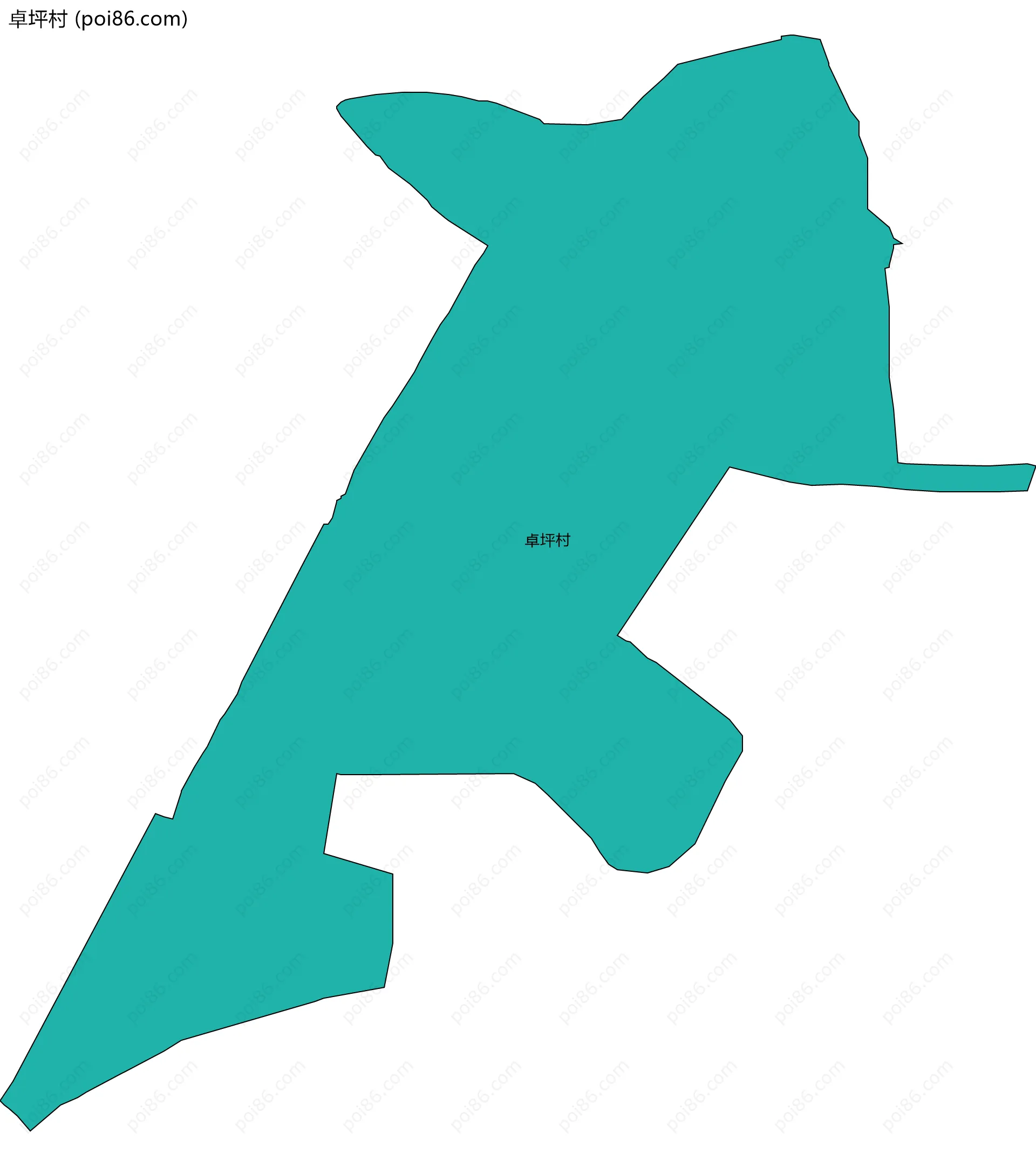 卓坪村边界地图