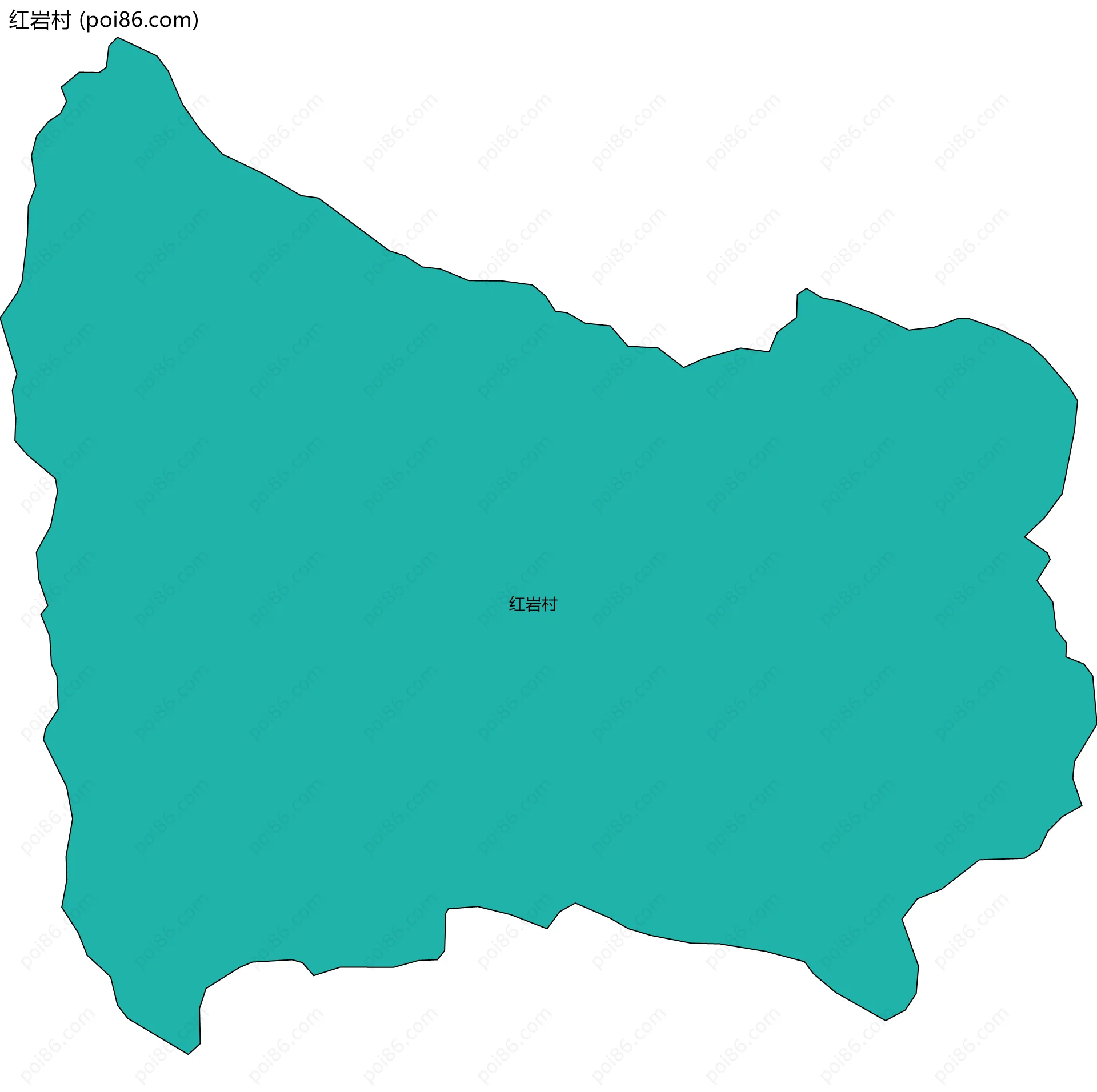 红岩村边界地图