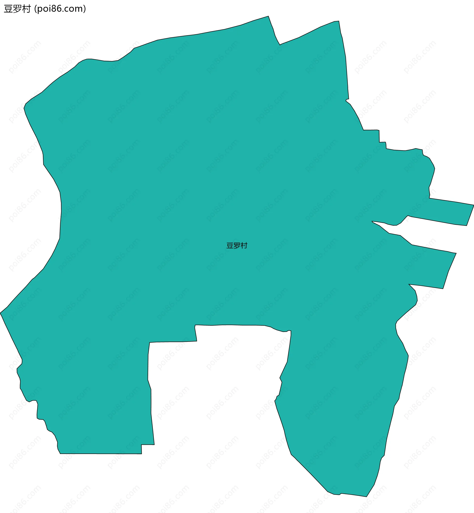 豆罗村边界地图