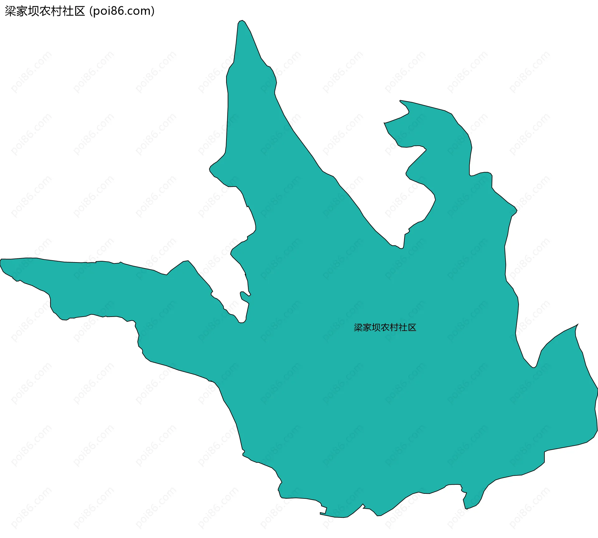 梁家坝农村社区边界地图