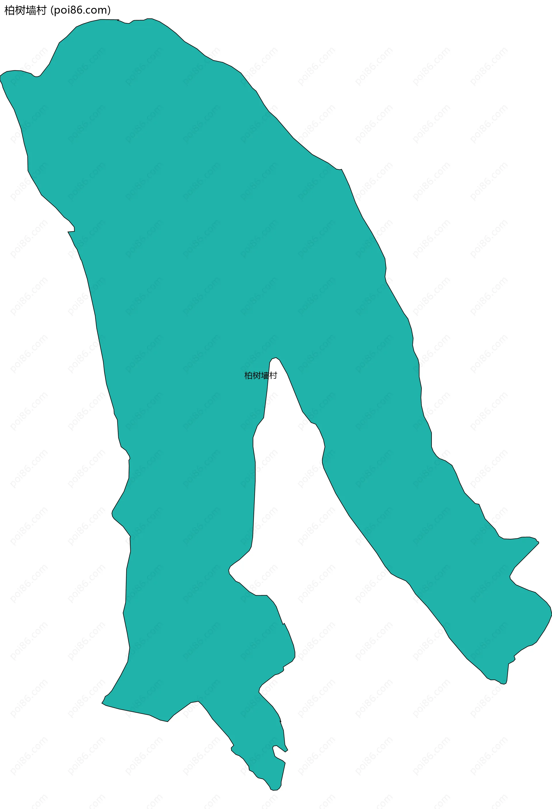 柏树墙村边界地图