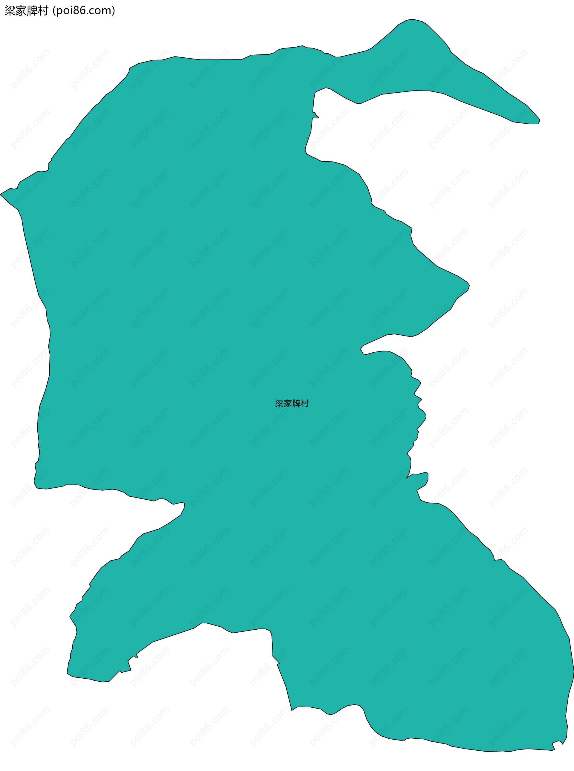 梁家牌村边界地图