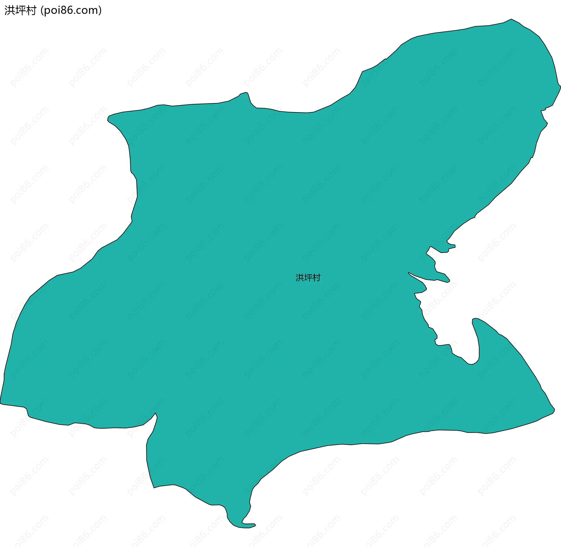 洪坪村边界地图