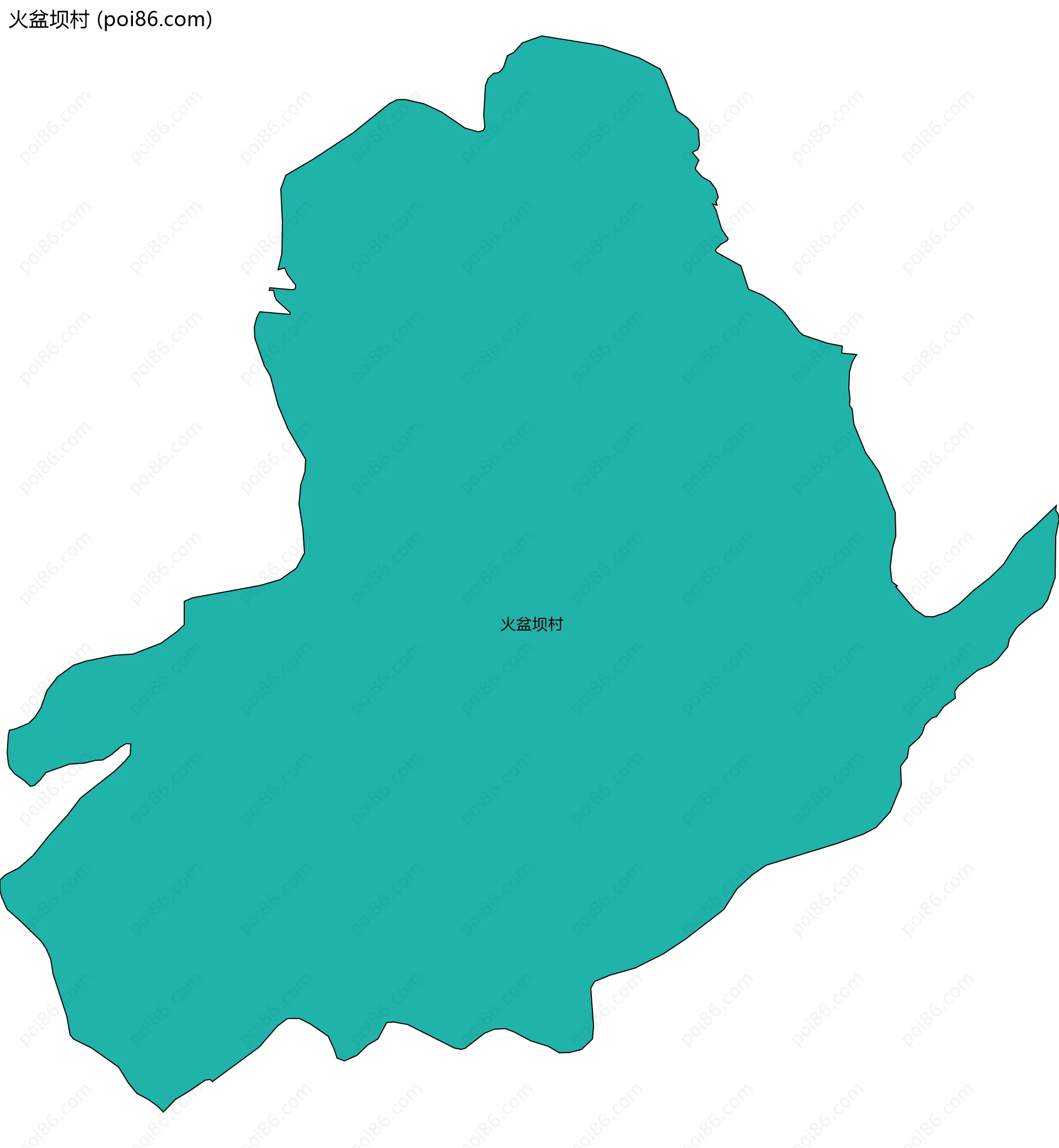火盆坝村边界地图
