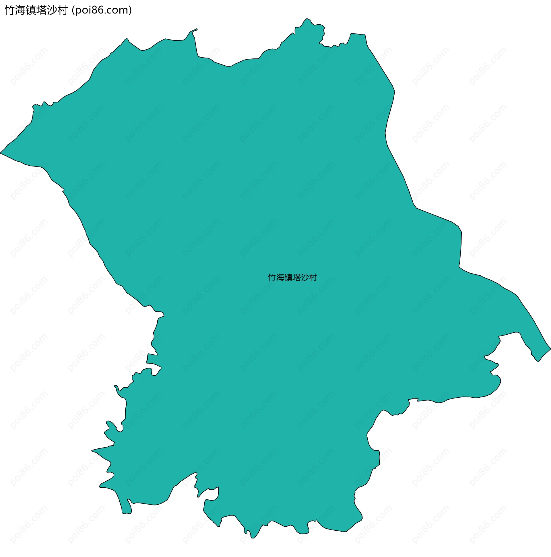 竹海镇塔沙村边界地图