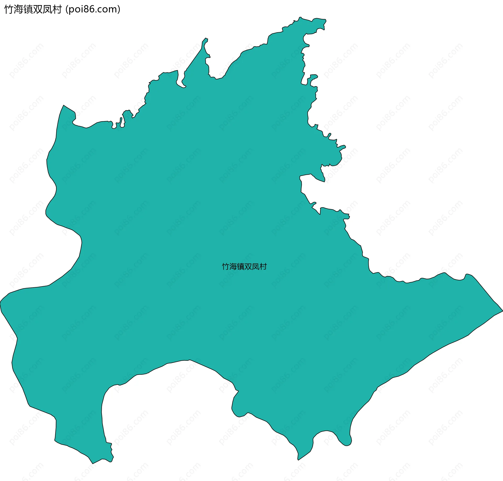 竹海镇双凤村边界地图