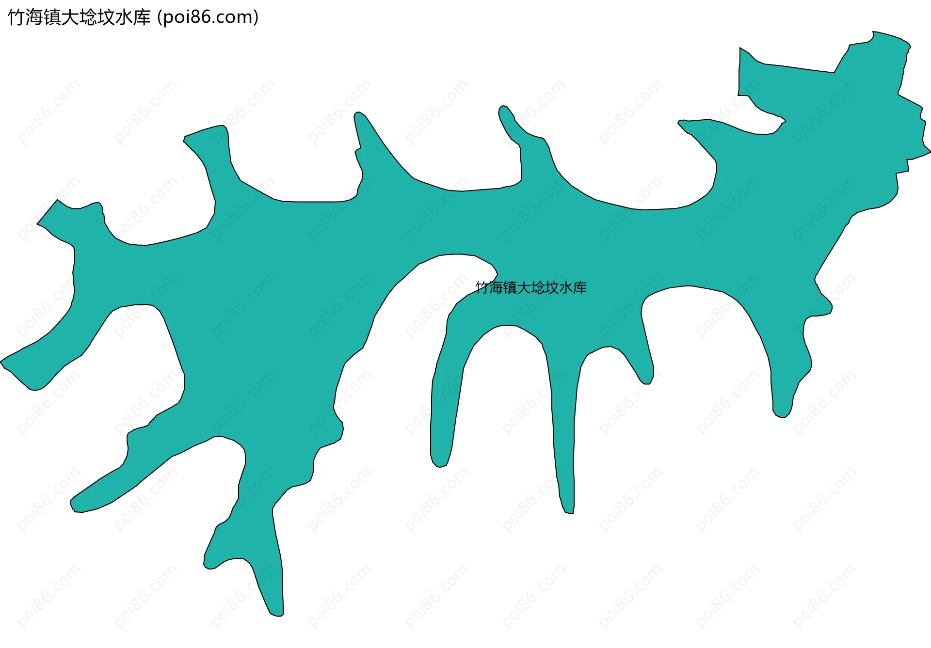 竹海镇大埝坟水库边界地图