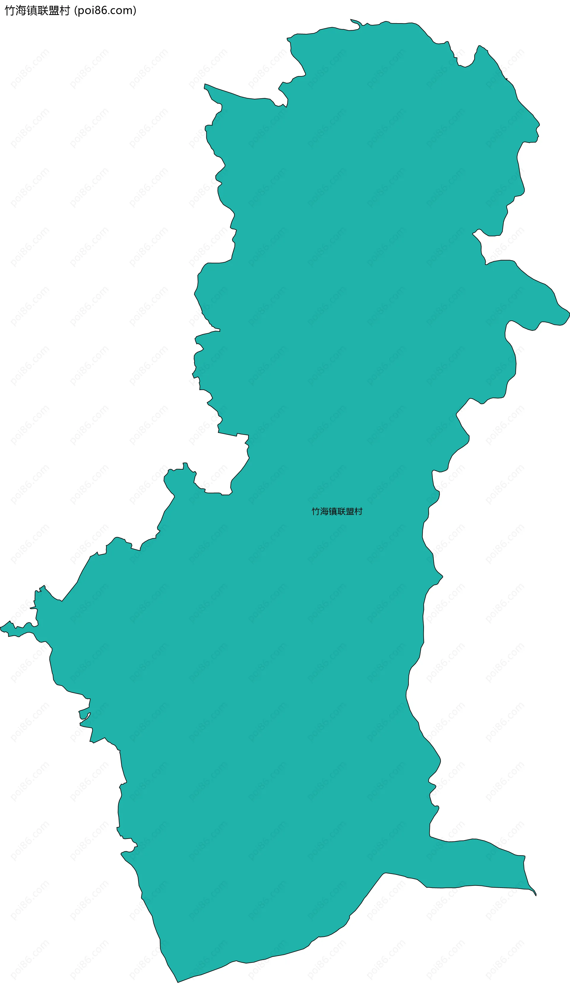 竹海镇联盟村边界地图
