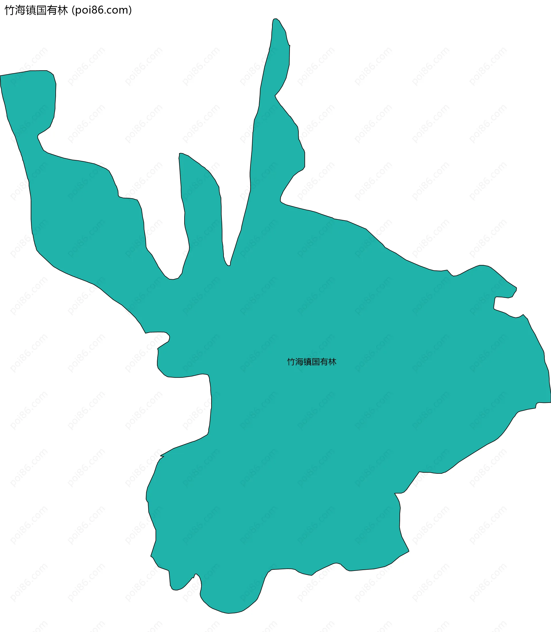 竹海镇国有林边界地图