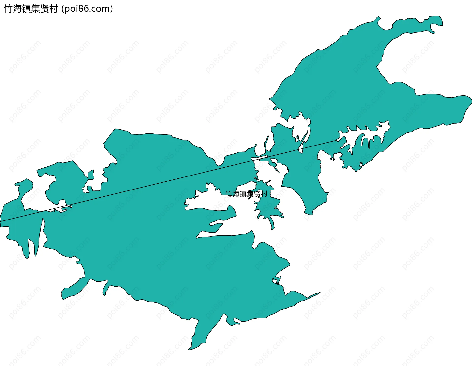 竹海镇集贤村边界地图