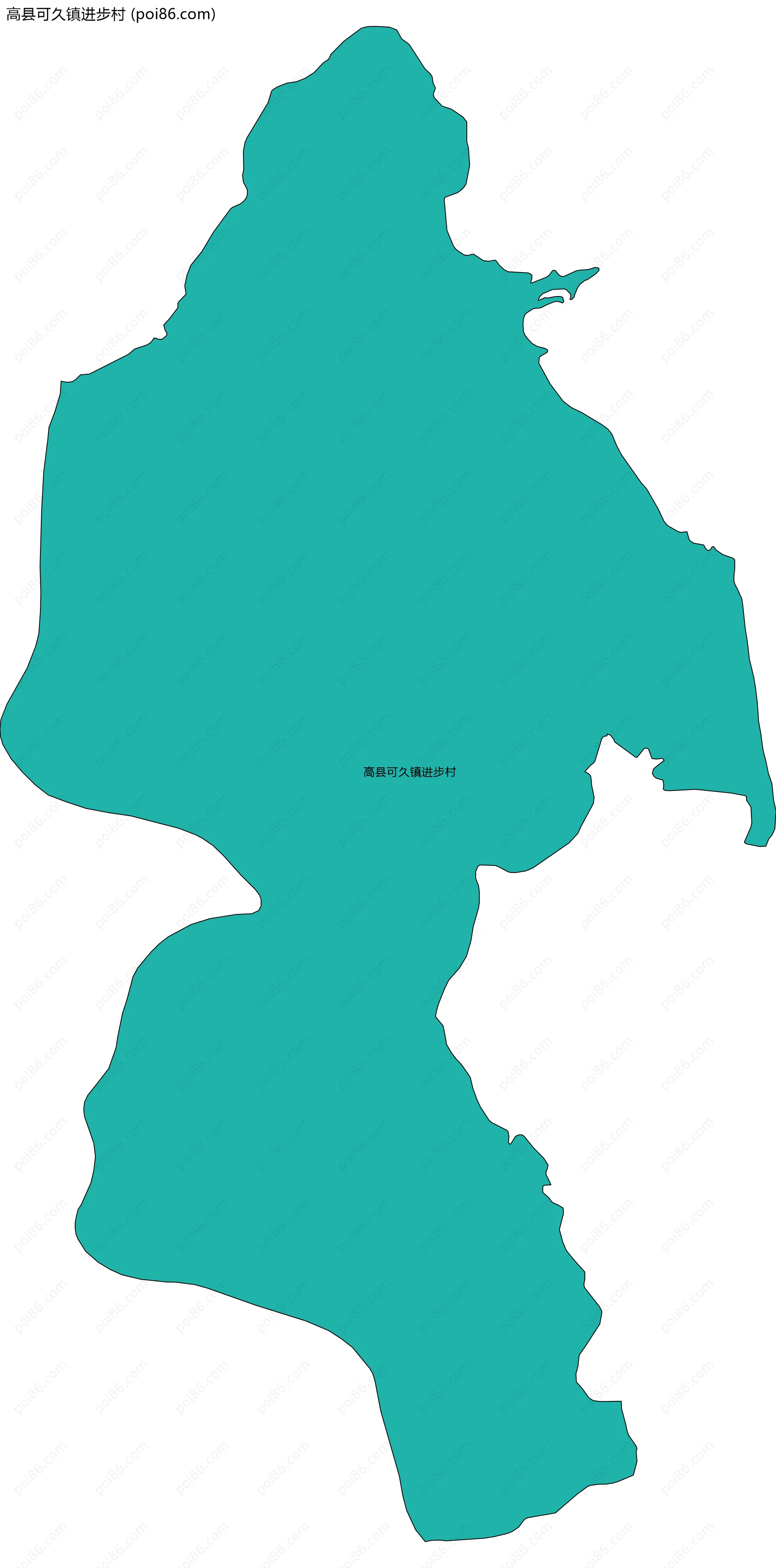 高县可久镇进步村边界地图