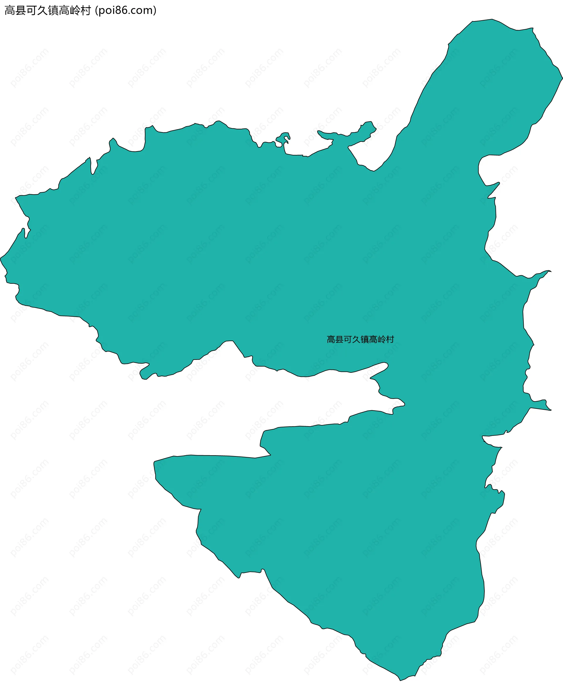 高县可久镇高岭村边界地图