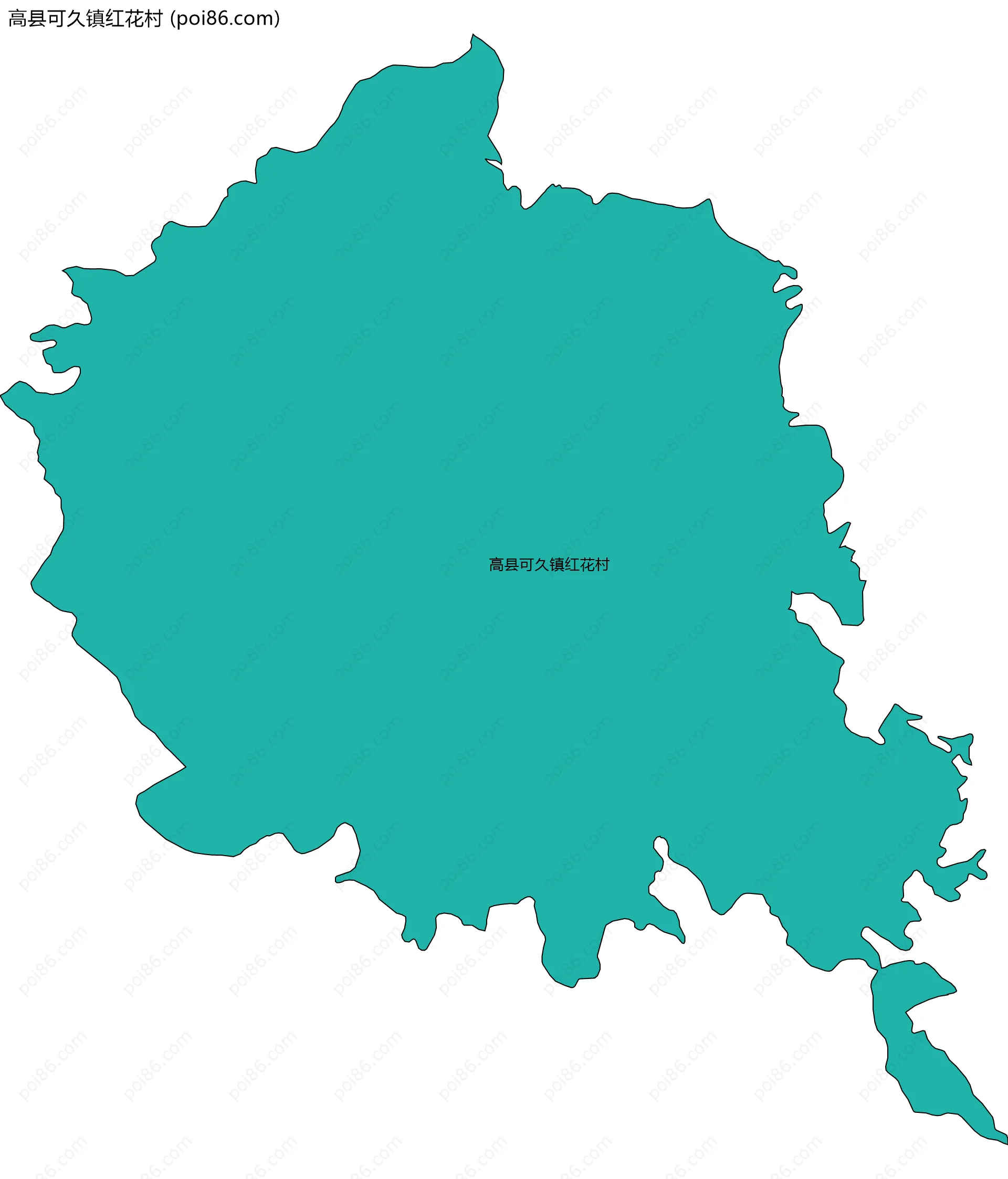 高县可久镇红花村边界地图