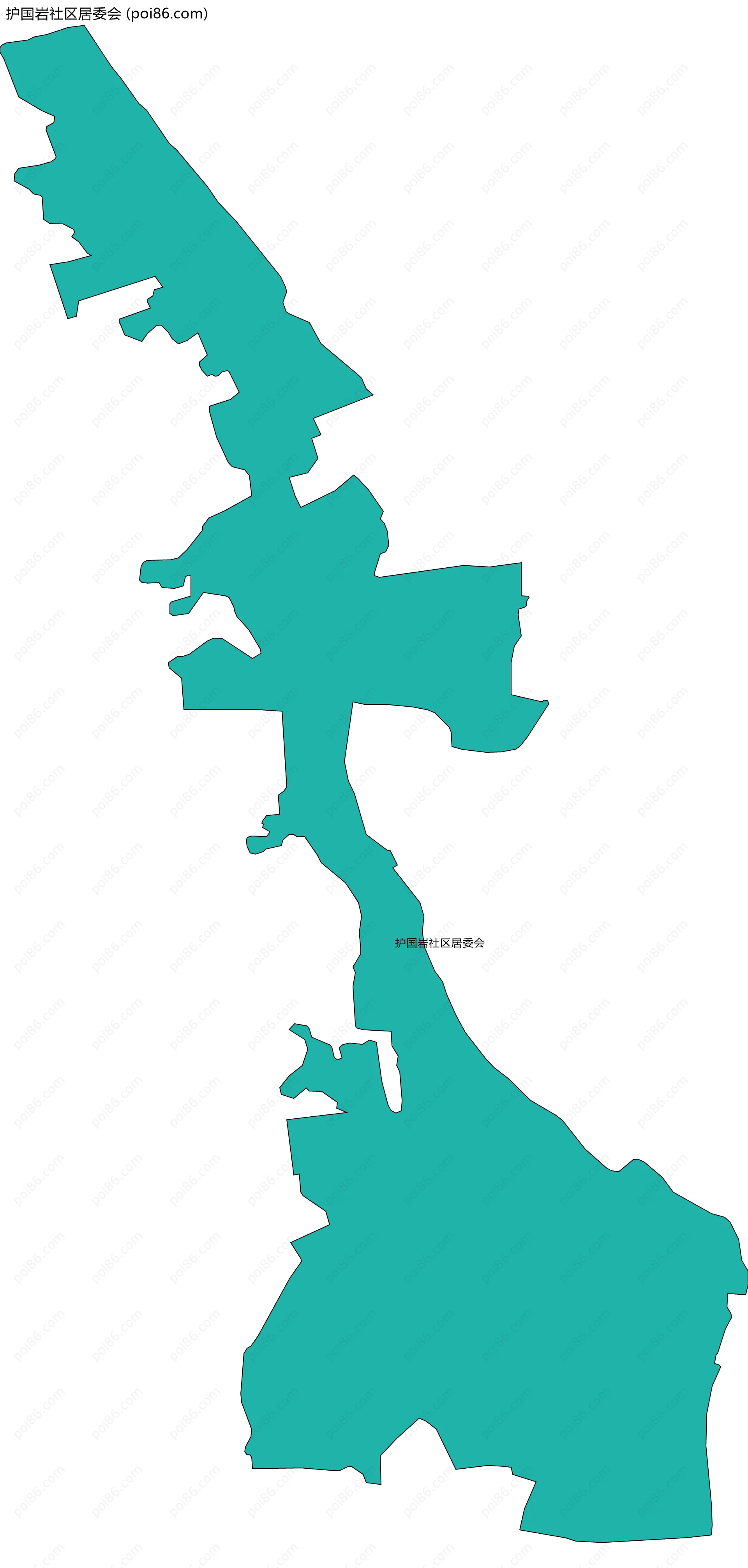 护国岩社区居委会边界地图