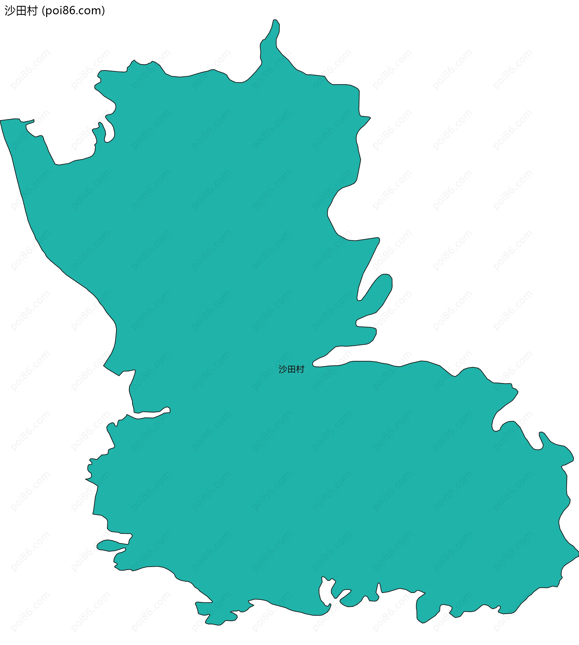 沙田村边界地图