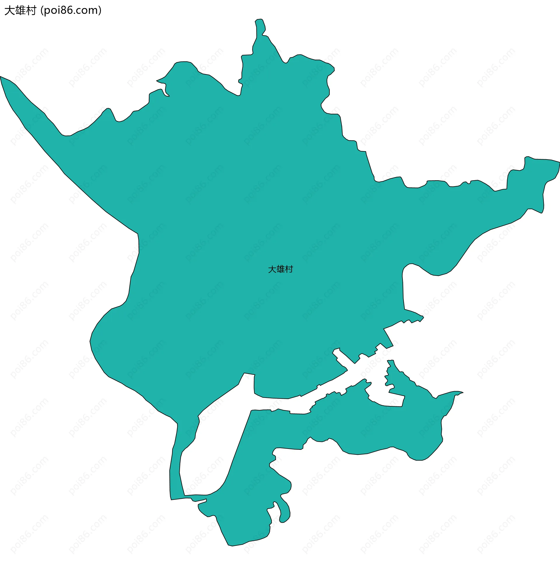 大雄村边界地图