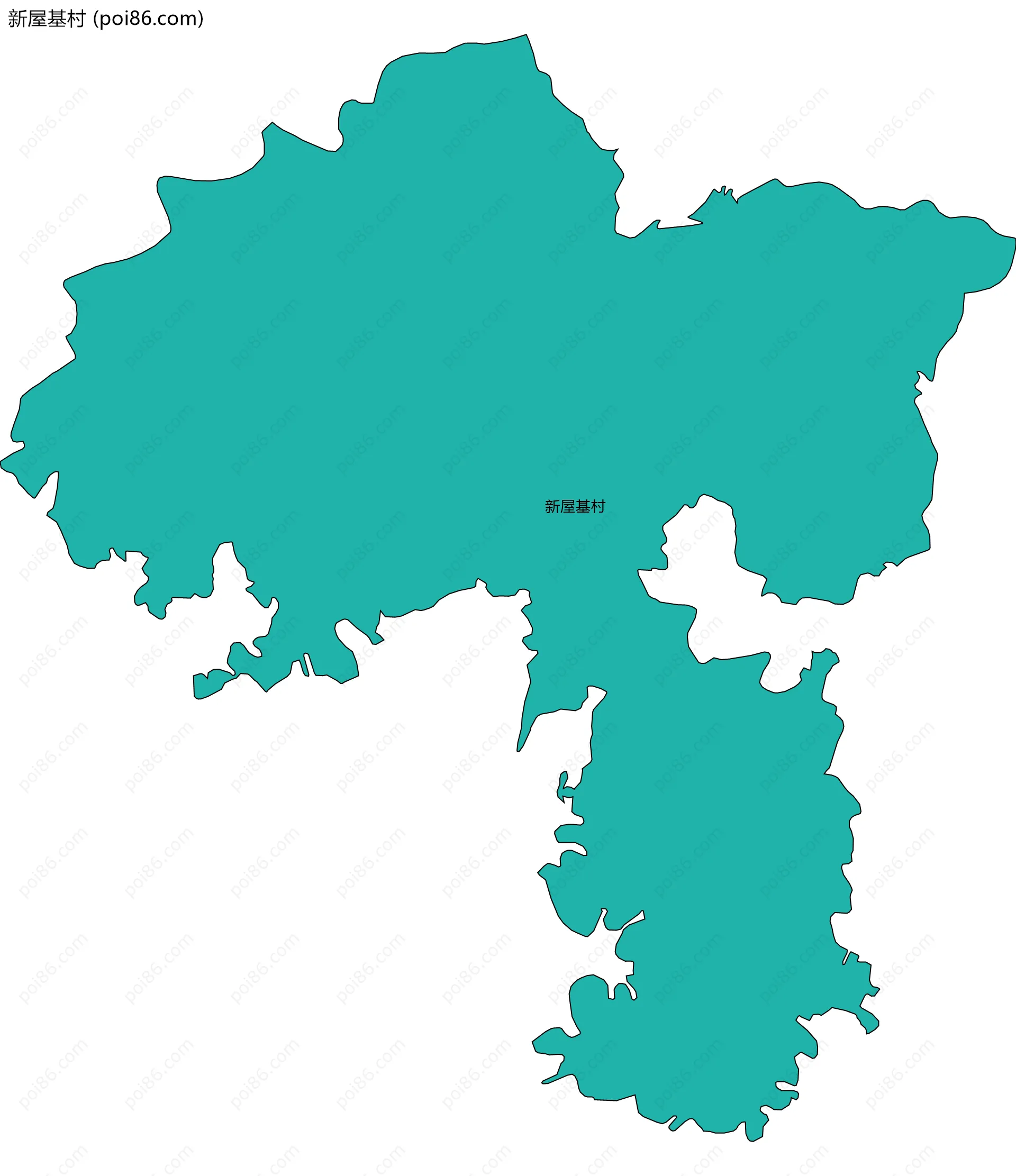 新屋基村边界地图